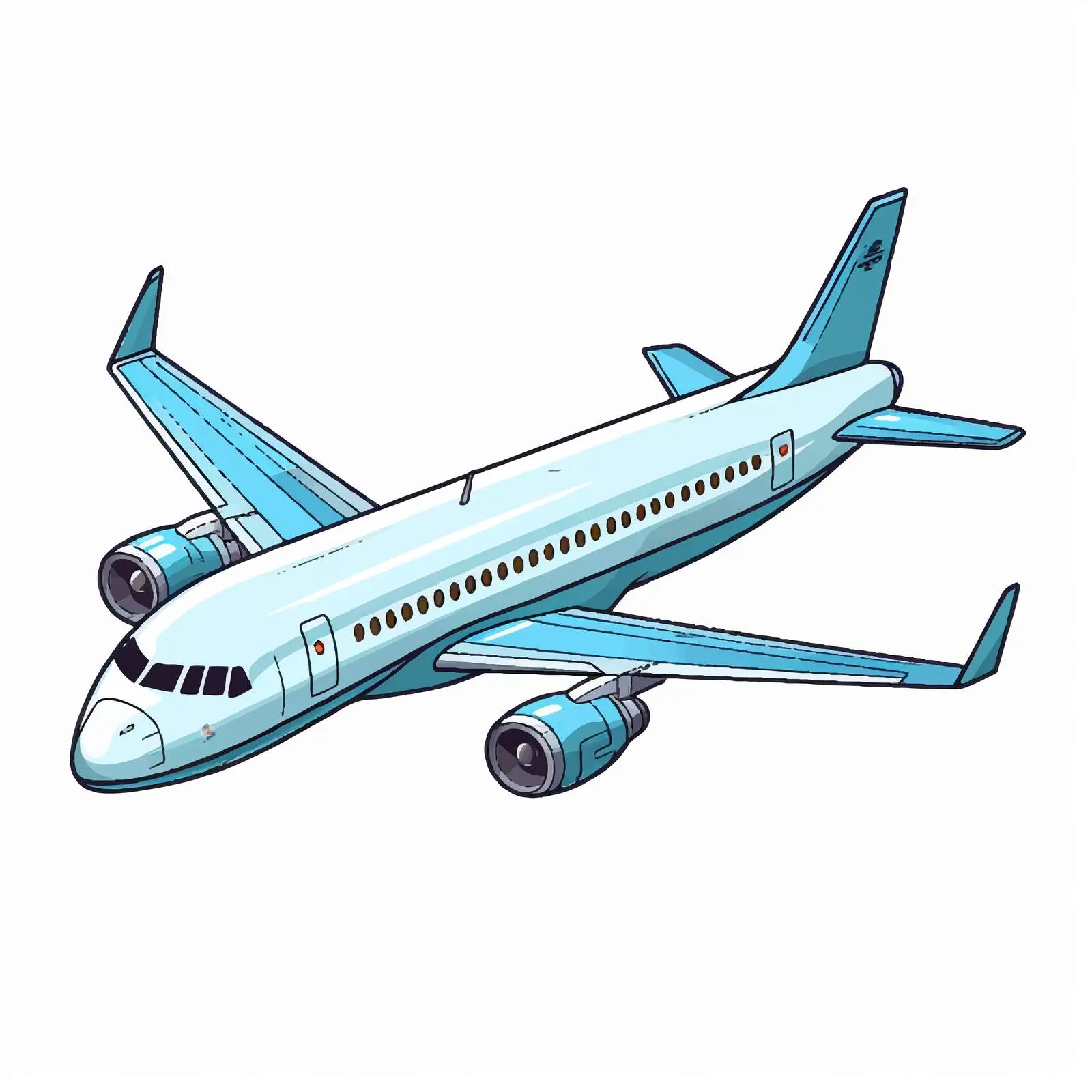 Plane Line Vector Illustration on White Background — free download from Dotvec