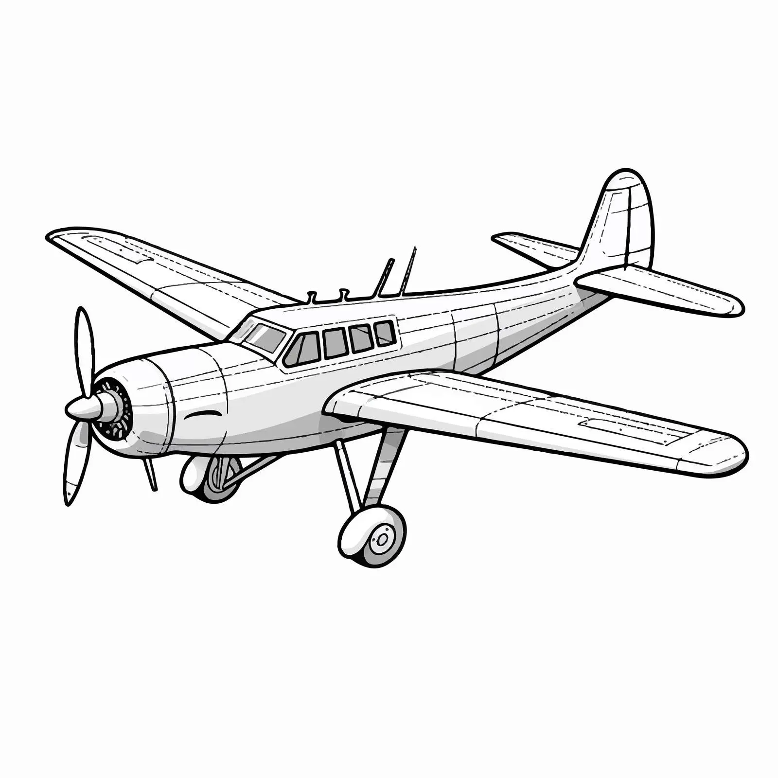 Cartoon Plane Outline Vector Illustration — free download from Dotvec