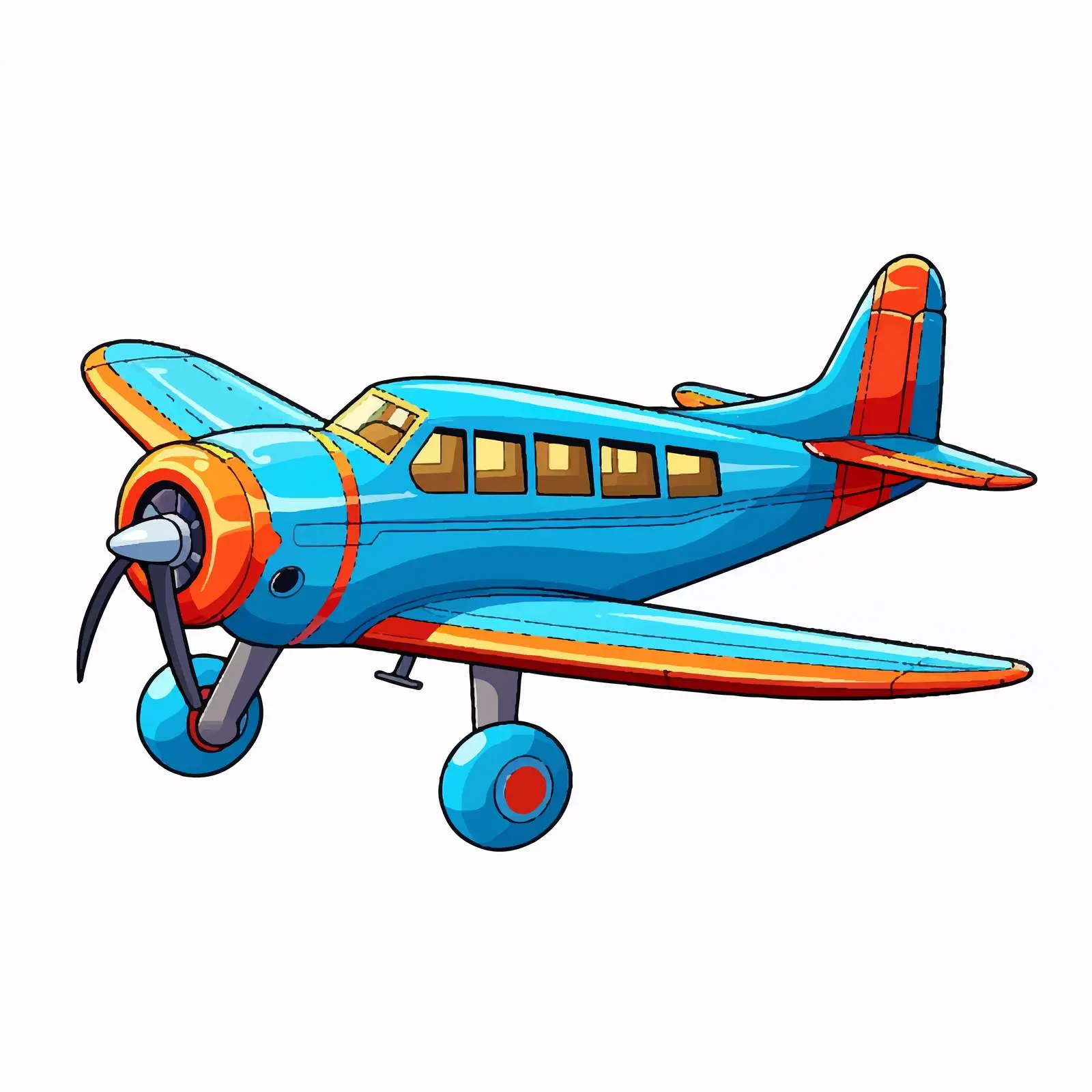 Cartoon Plane Vector Illustration on White Background — free download from Dotvec