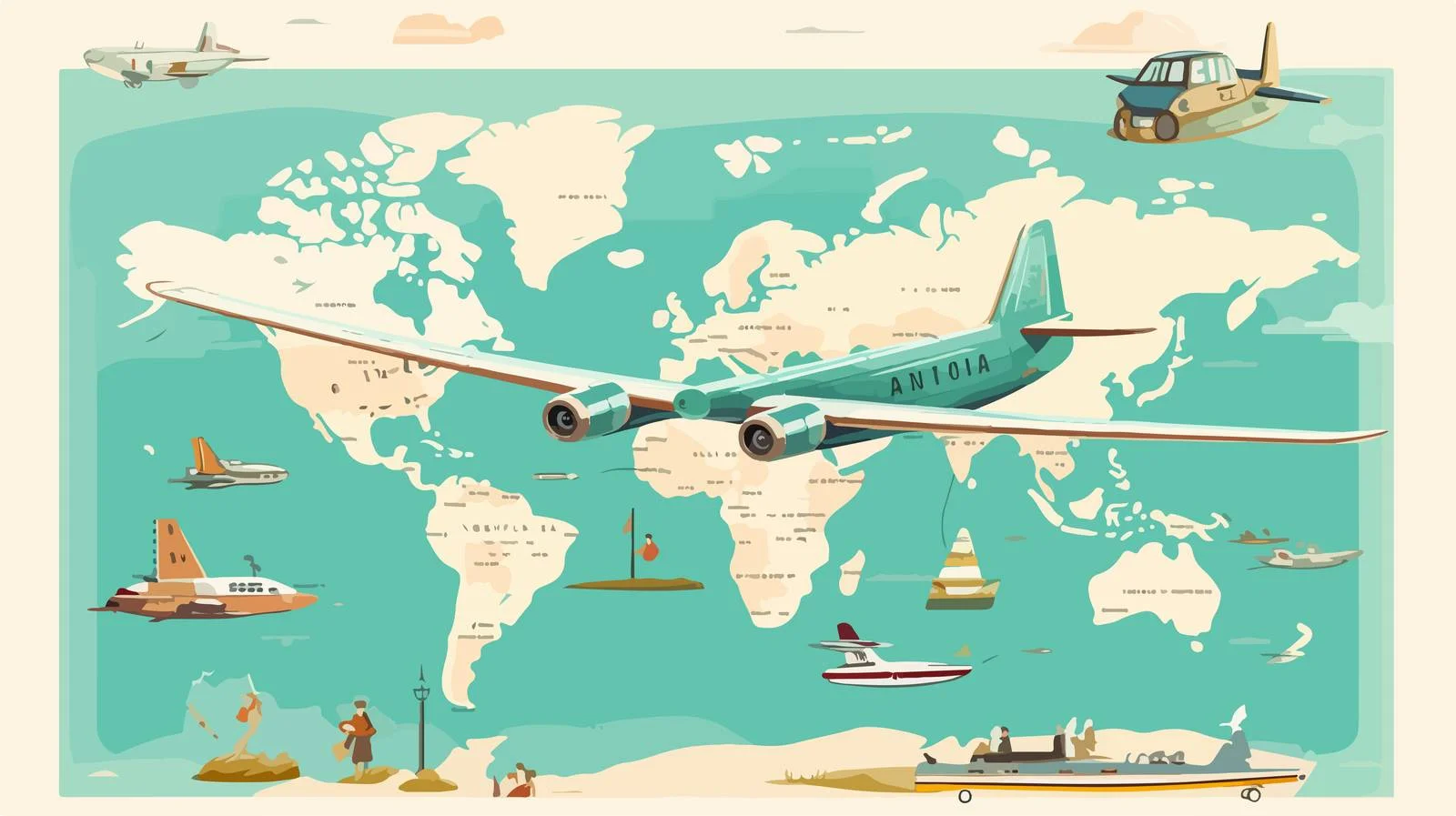Global Flight Route Pin on World Map — free download from Dotvec