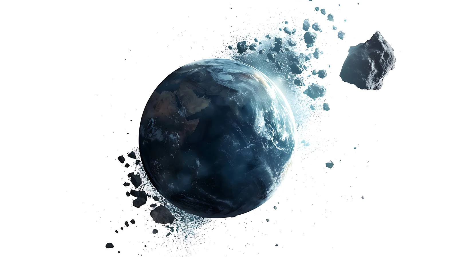 Earth and Asteroid in Space — free download from Dotvec