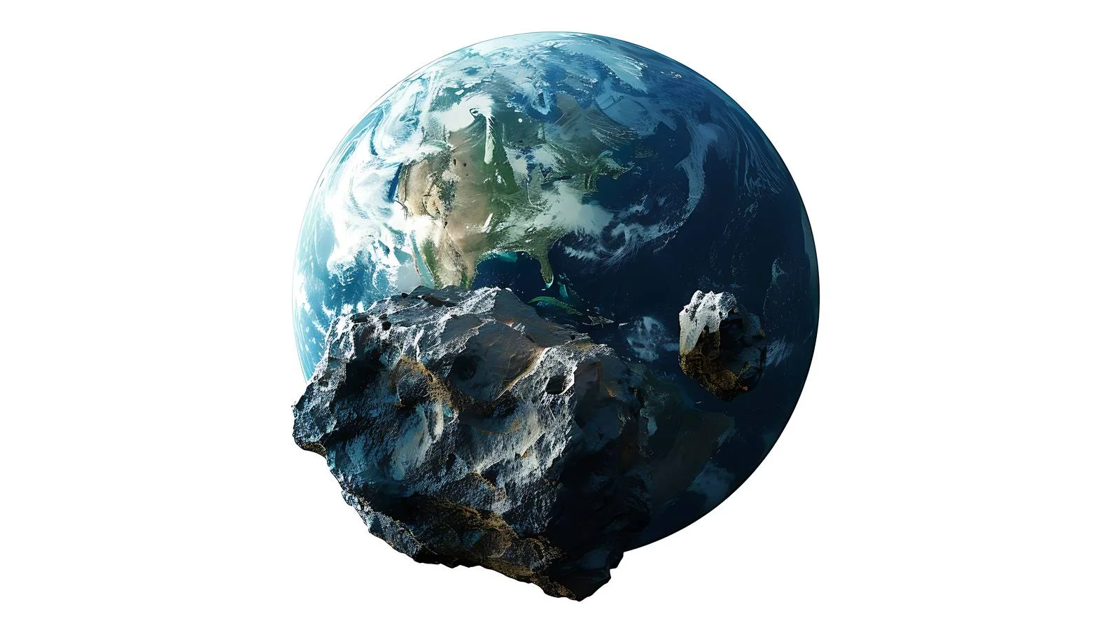 Earth and Asteroid in Space — free download from Dotvec