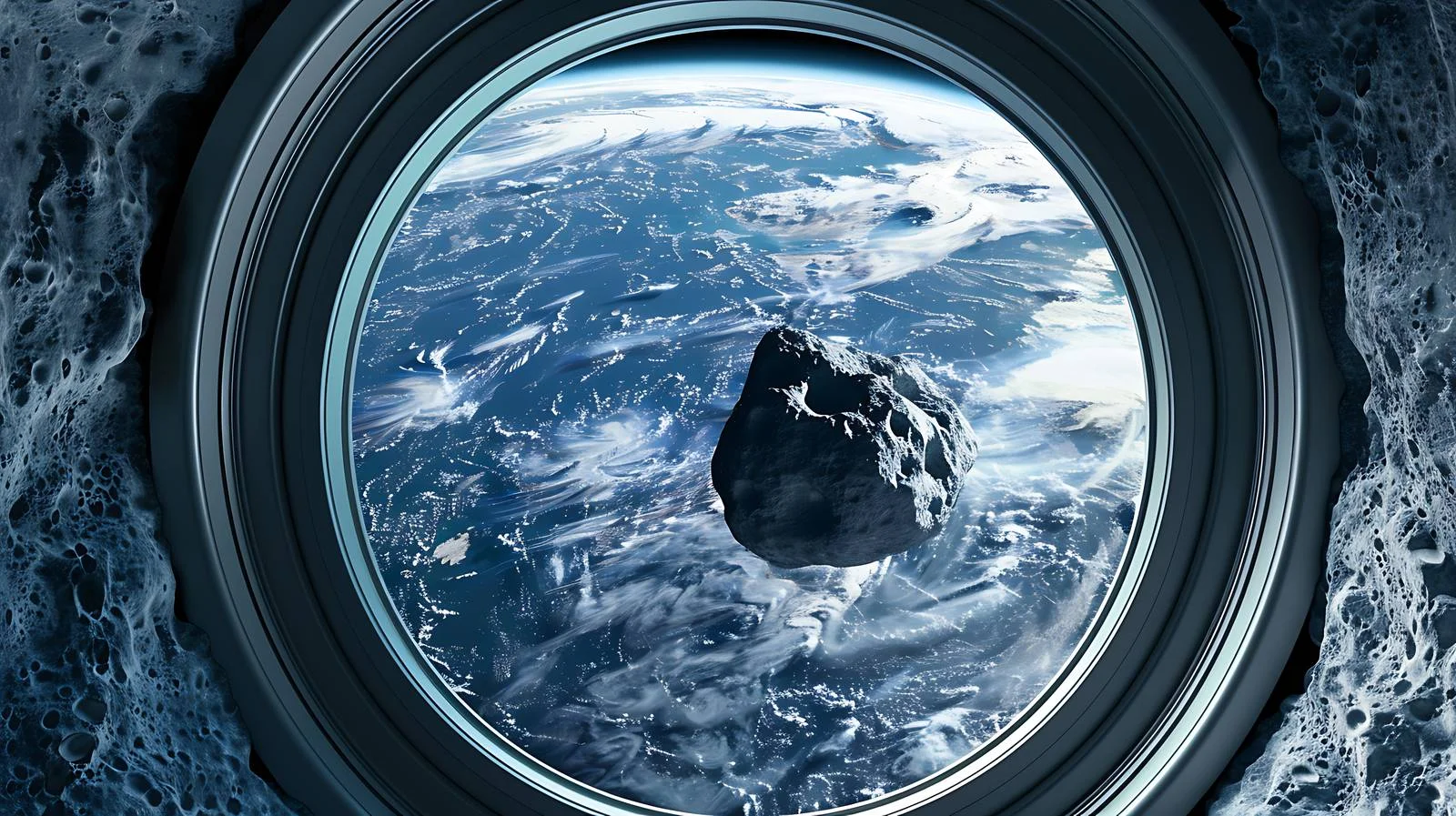 Space Travel View Through Spaceship Porthole — free download from Dotvec