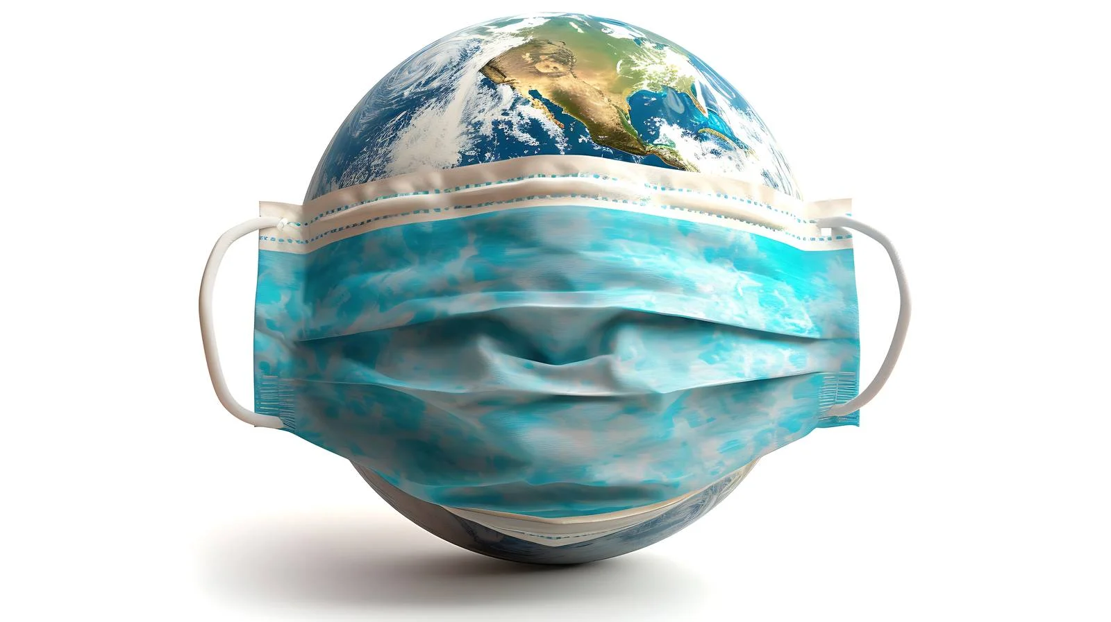 Global Awareness: Earth with Face Mask — free download from Dotvec