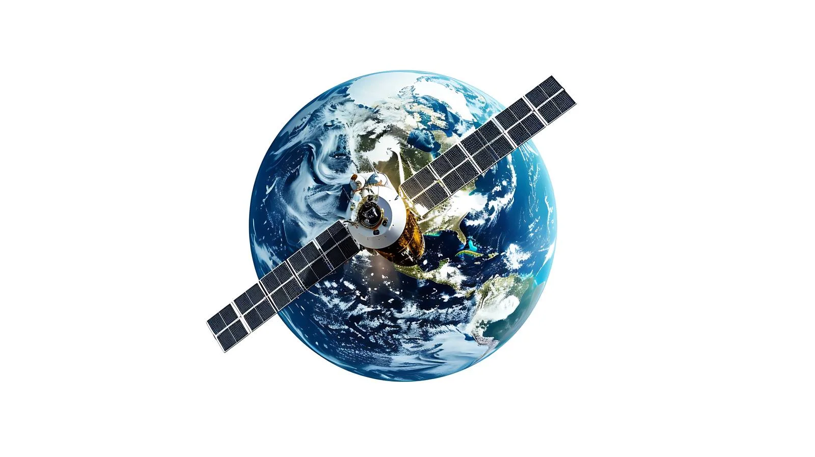 Earth with Satellite in Outer Space — free download from Dotvec