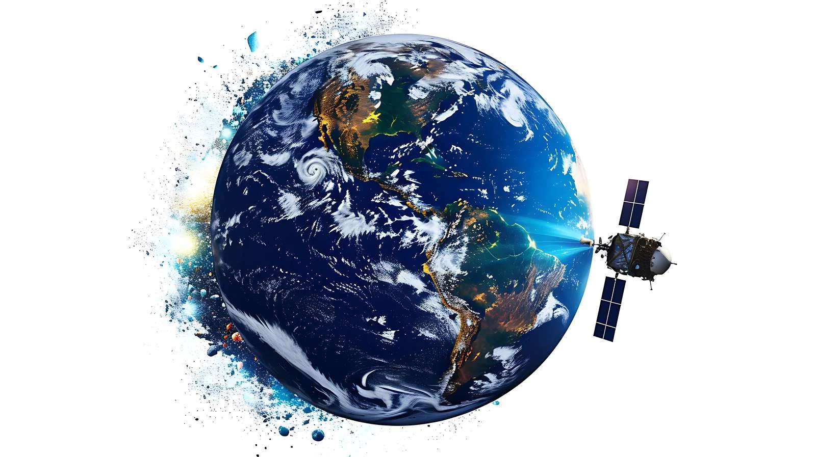 Earth and Satellite in Outer Space — free download from Dotvec