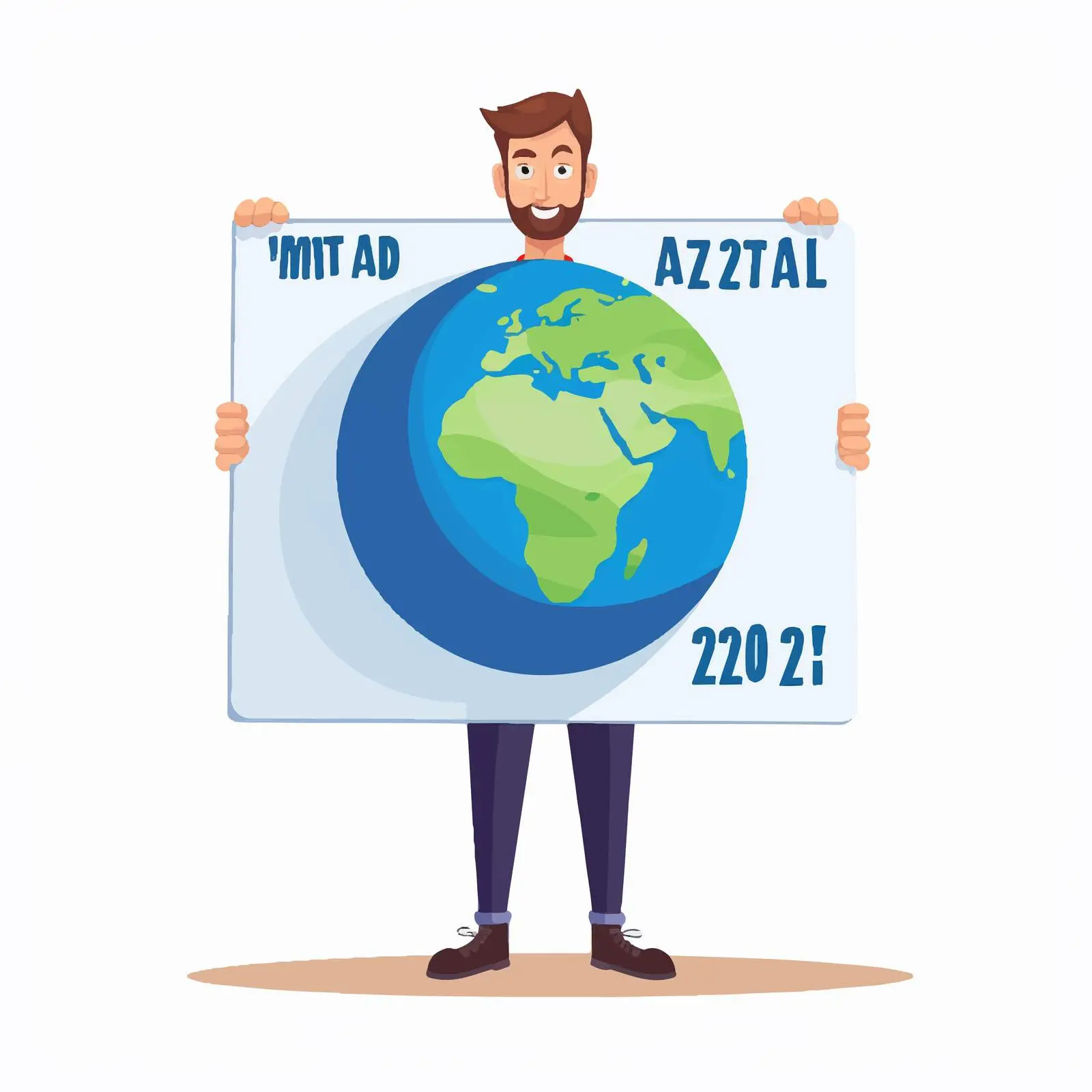 Smiling Planet Globe with April 22 Sign — free download from Dotvec