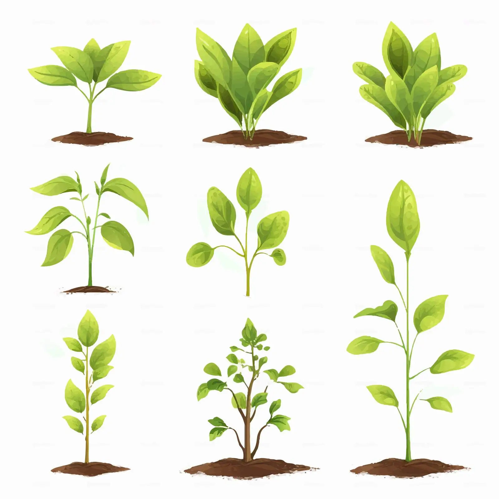 Plant Growth Stages Vector Illustration — free download from Dotvec