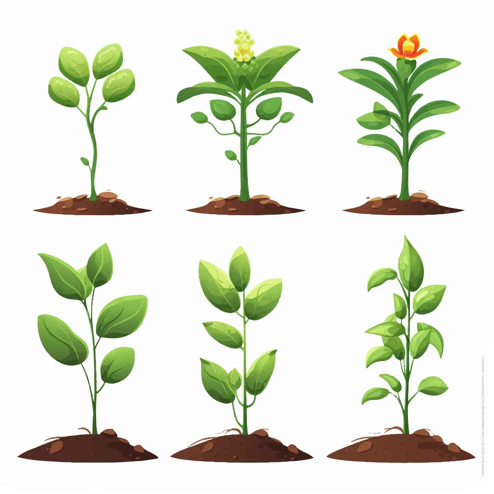 Plant Growth Stages Vector Illustration — free download from Dotvec
