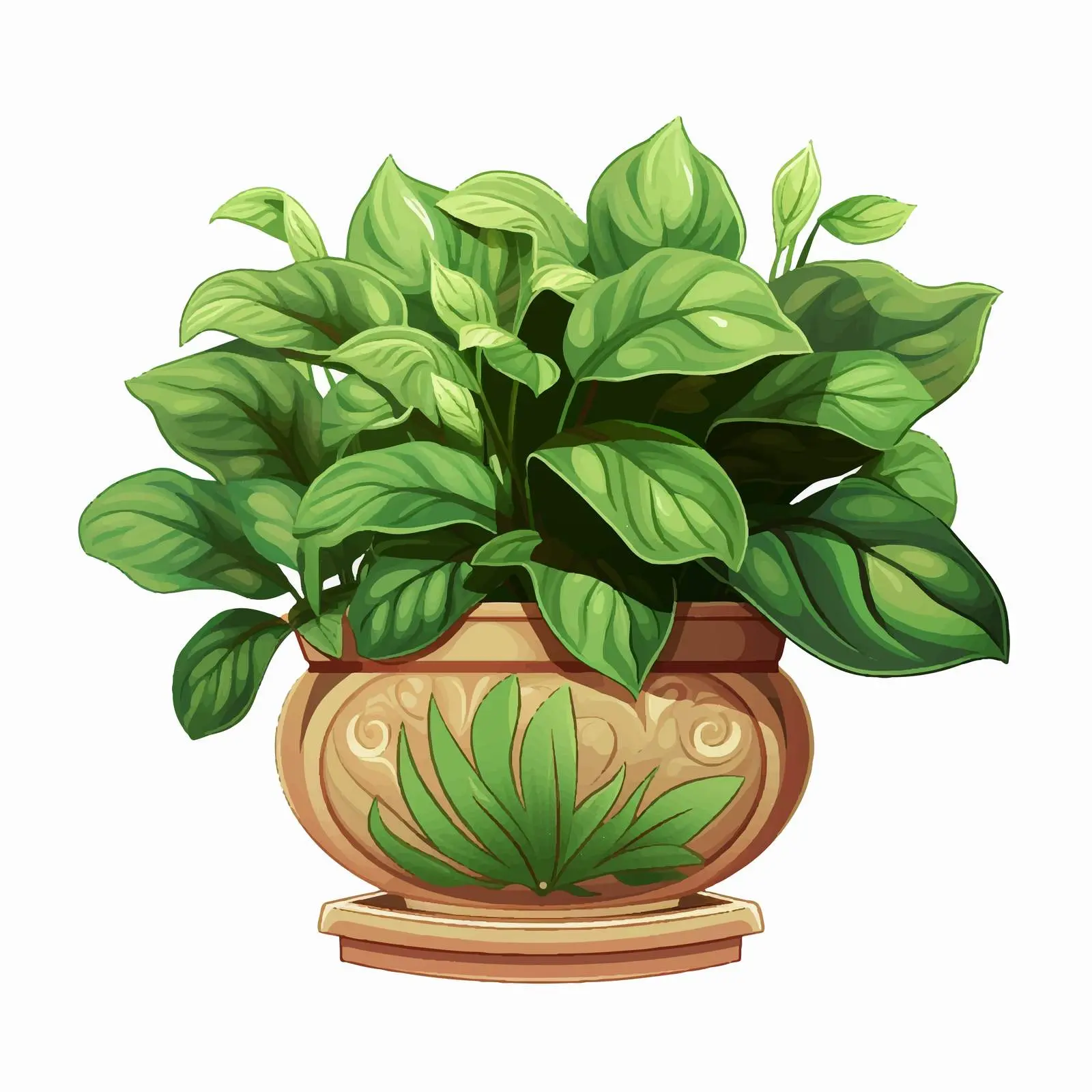 Floral Nature Garden Pot Design Vector — free download from Dotvec