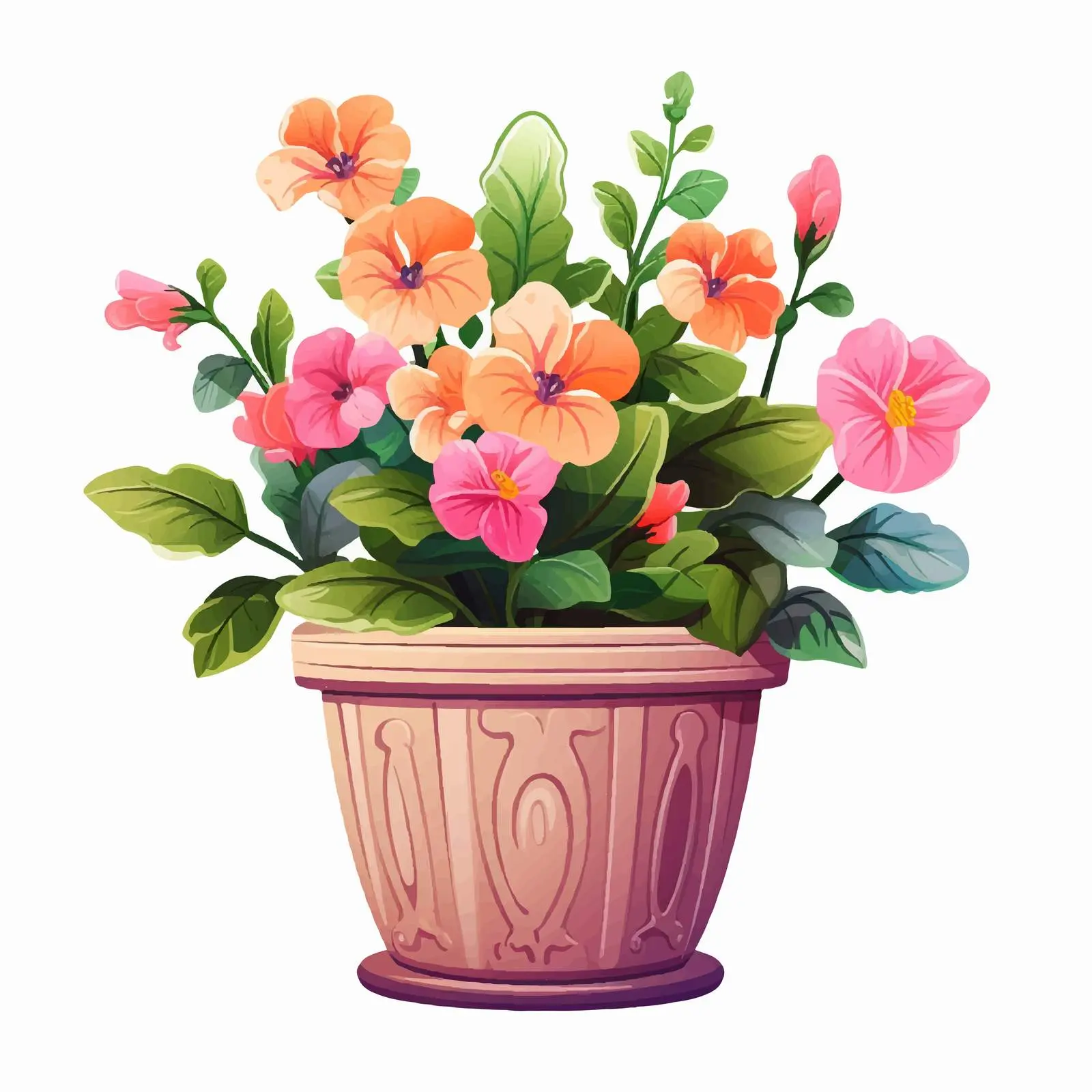 Floral Nature Garden Pot Design Vector — free download from Dotvec