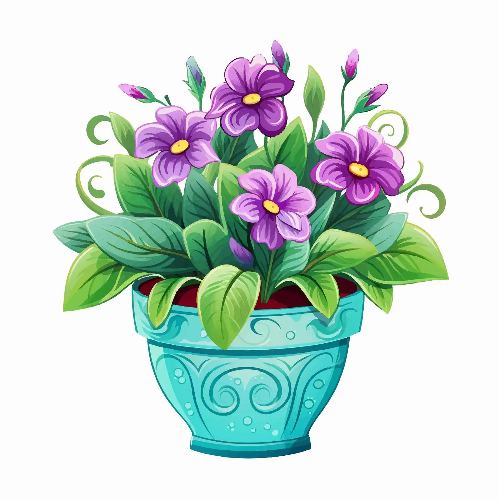 Floral Garden Ornament Pot Design Vector — free download from Dotvec