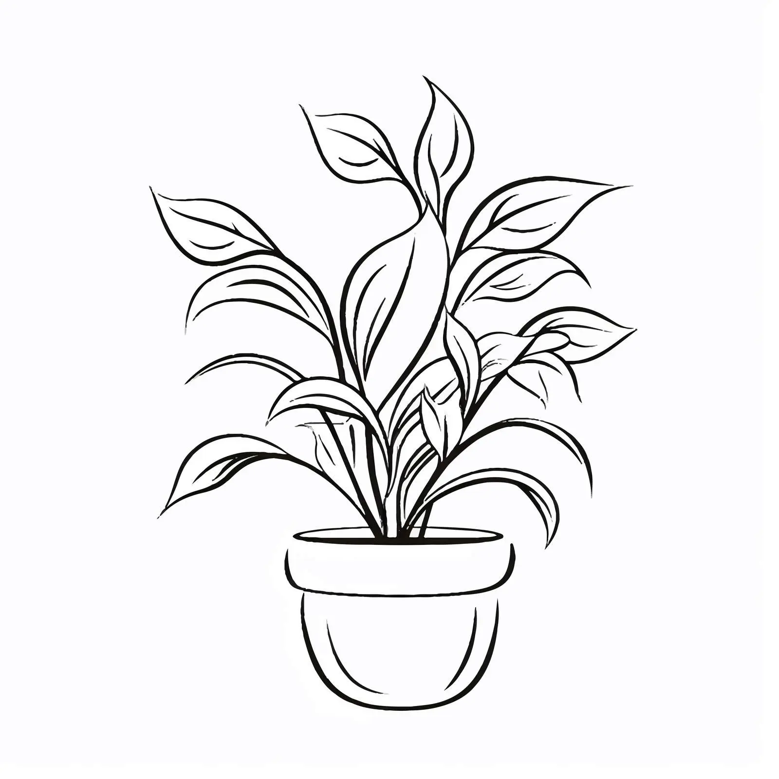 Cartoon Plant Outline Vector Illustration — free download from Dotvec