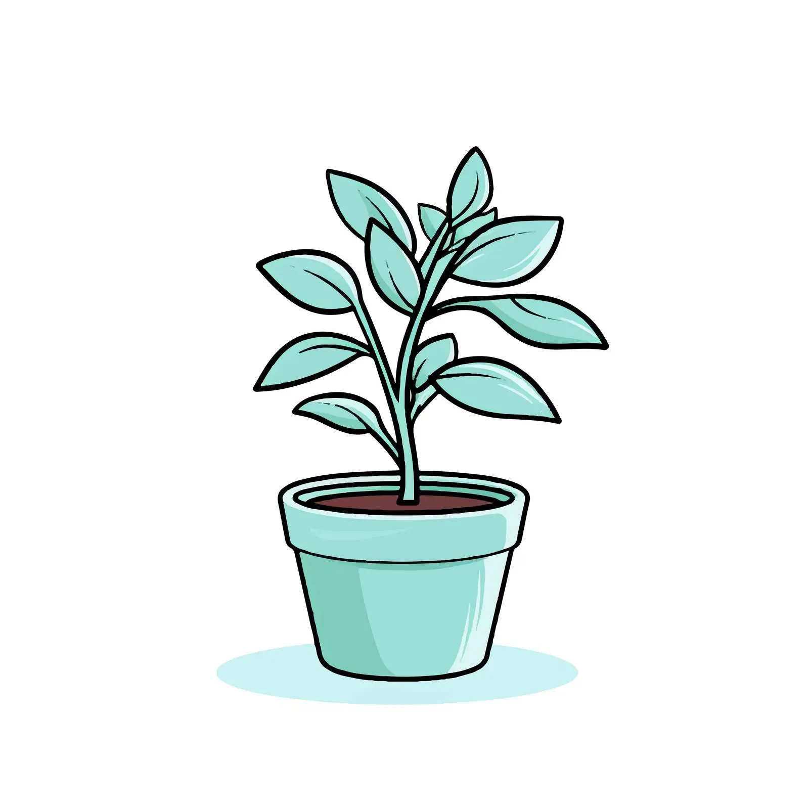 Cartoon Plant Outline Vector Illustration — free download from Dotvec