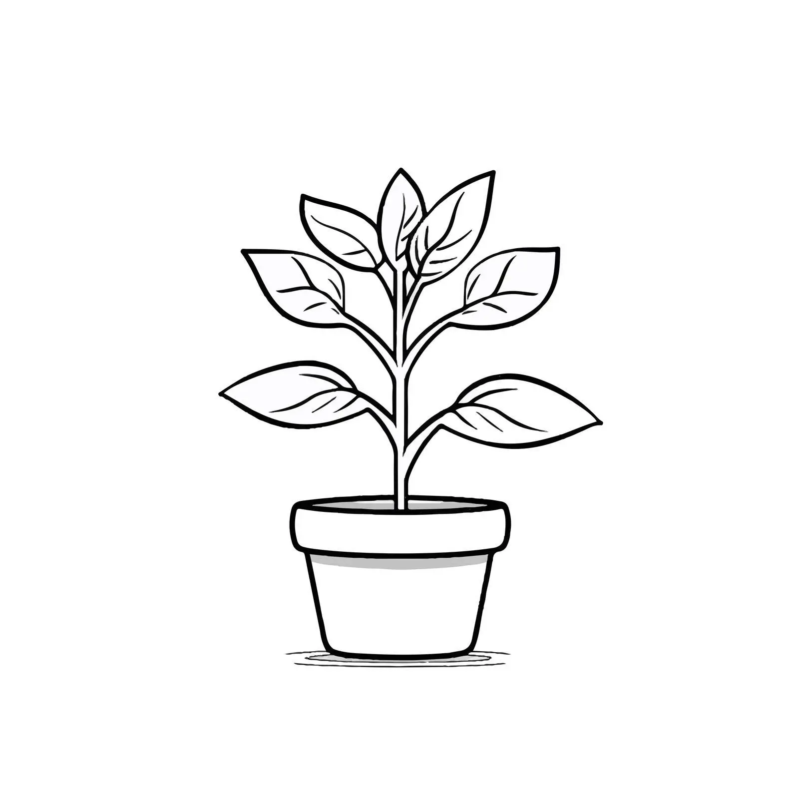 Cartoon Plant Outline Vector Illustration — free download from Dotvec