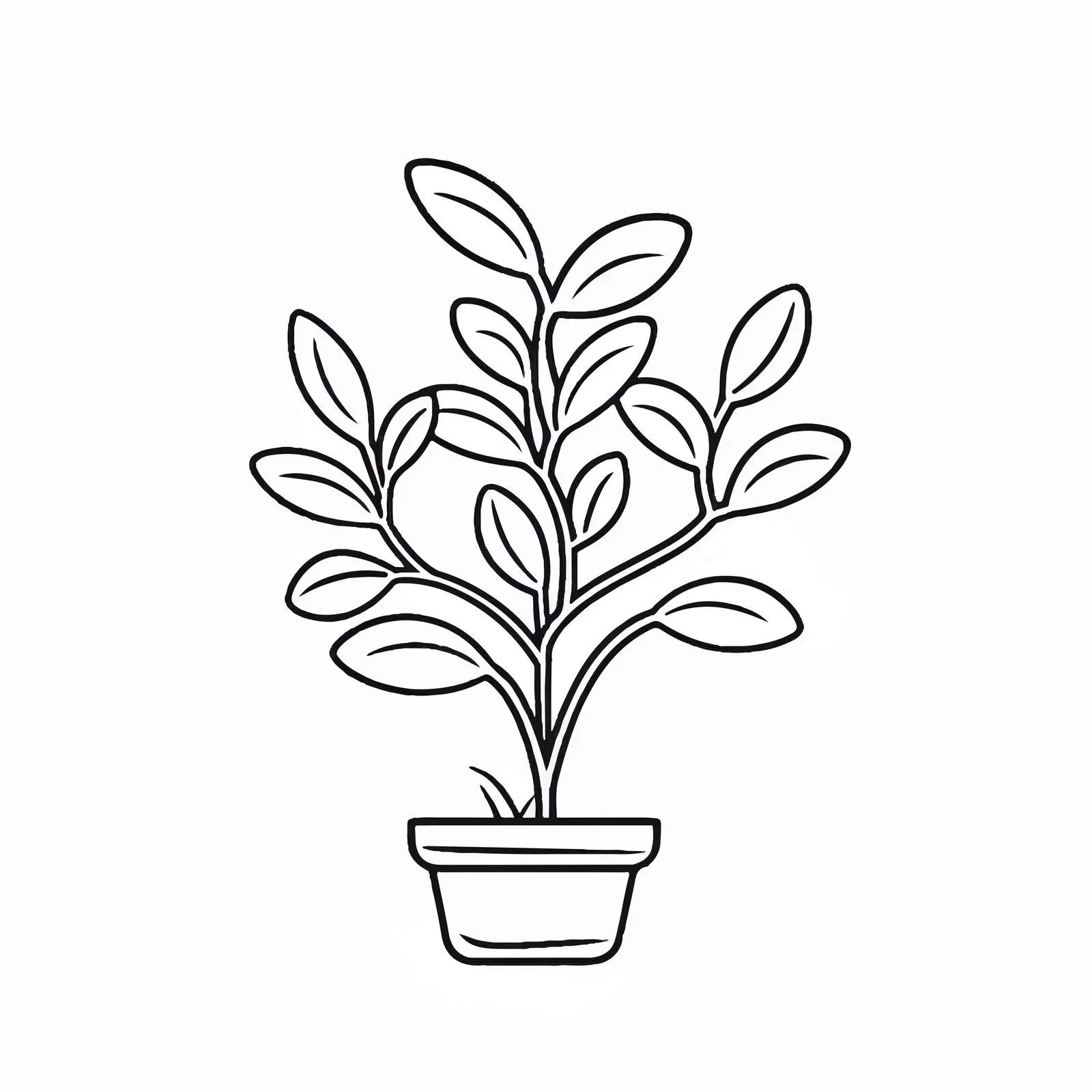 Cartoon Plant Outline Vector Illustration — free download from Dotvec