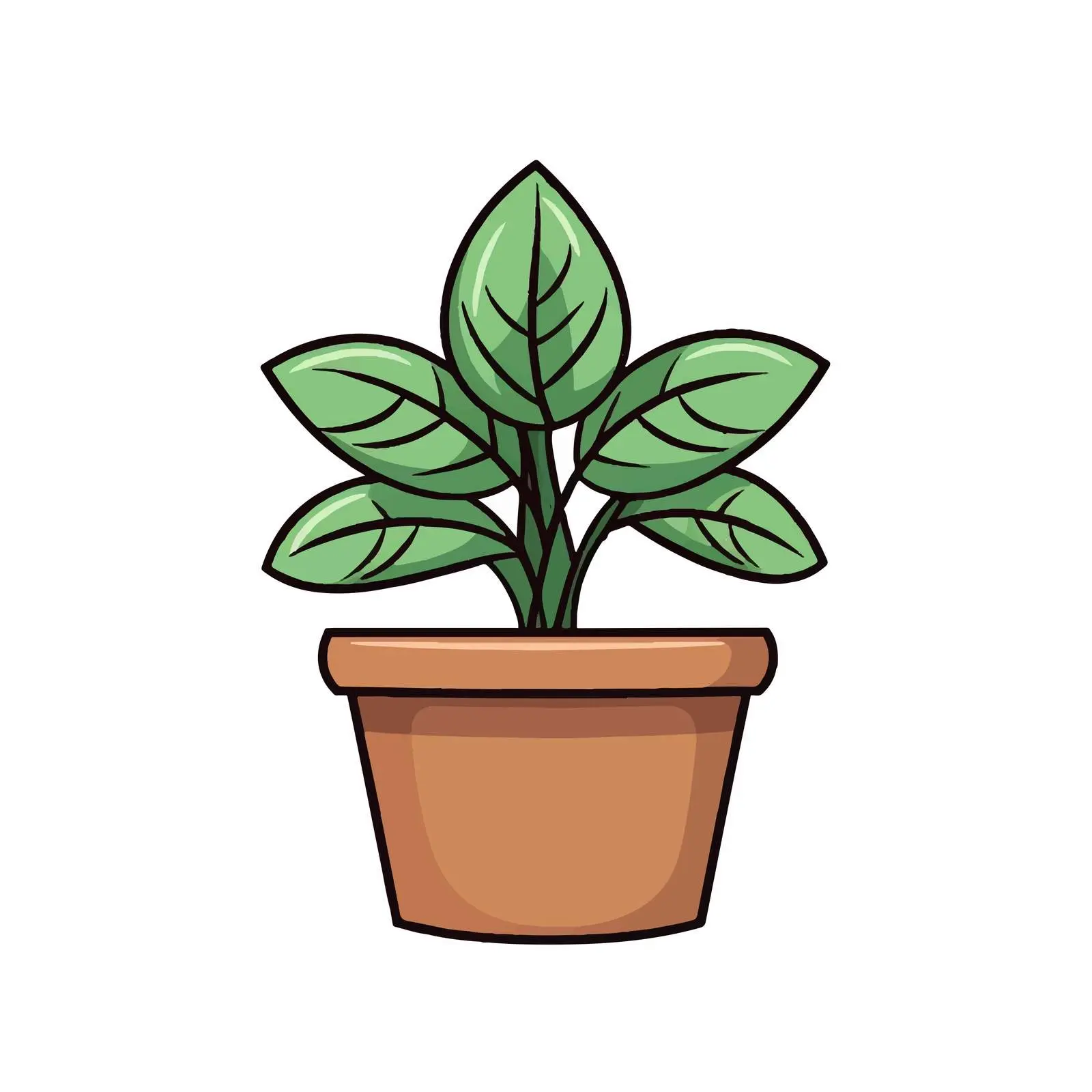 Minimalist Line Art Plant Pot Illustration — free download from Dotvec