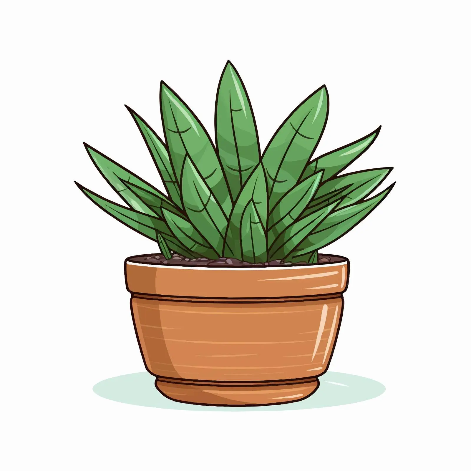 Line Art Plant Pot Vector Illustration — free download from Dotvec