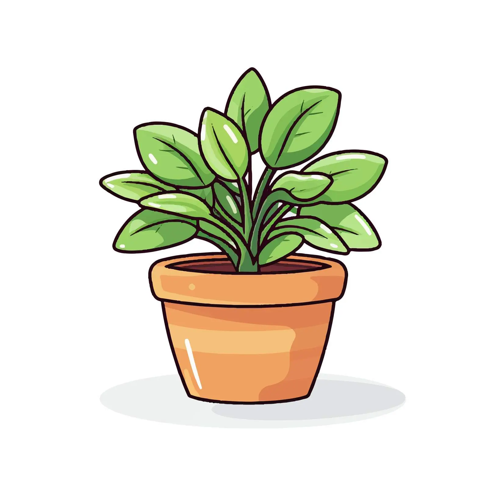 Line Art Plant Pot Vector Illustration — free download from Dotvec