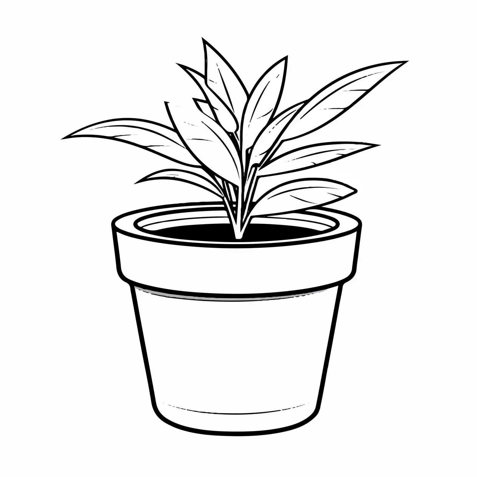 Outline Vector Illustration of Plant Pot — free download from Dotvec