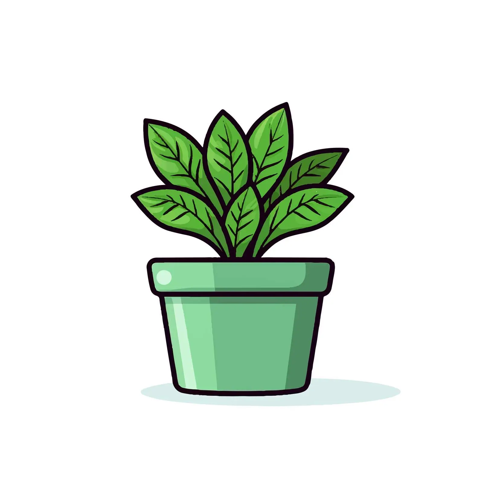 Outline Vector Illustration of Plant Pot — free download from Dotvec
