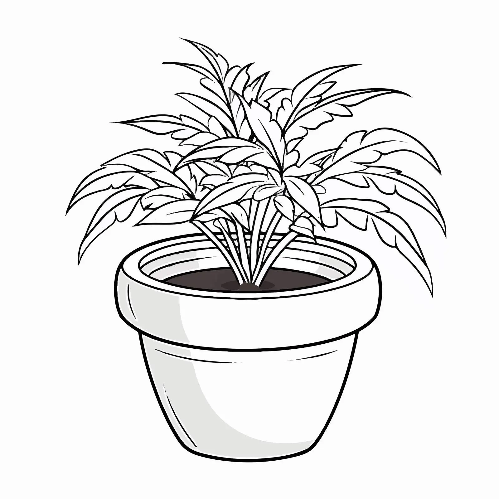 Outline Vector Illustration of Plant Pot — free download from Dotvec