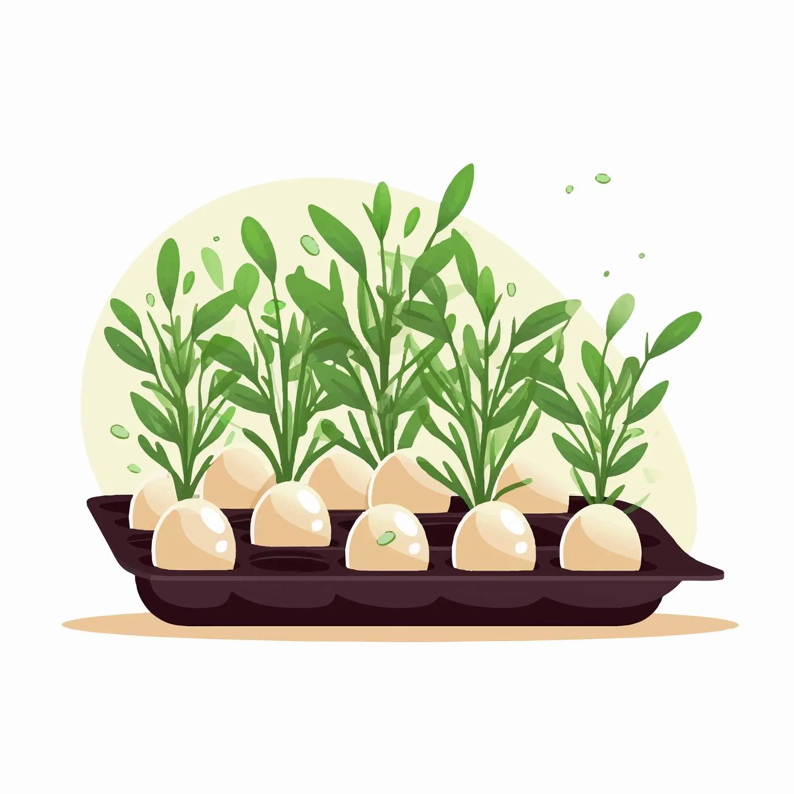 Eggshell Plant Sprouts Vector Illustration — free download from Dotvec