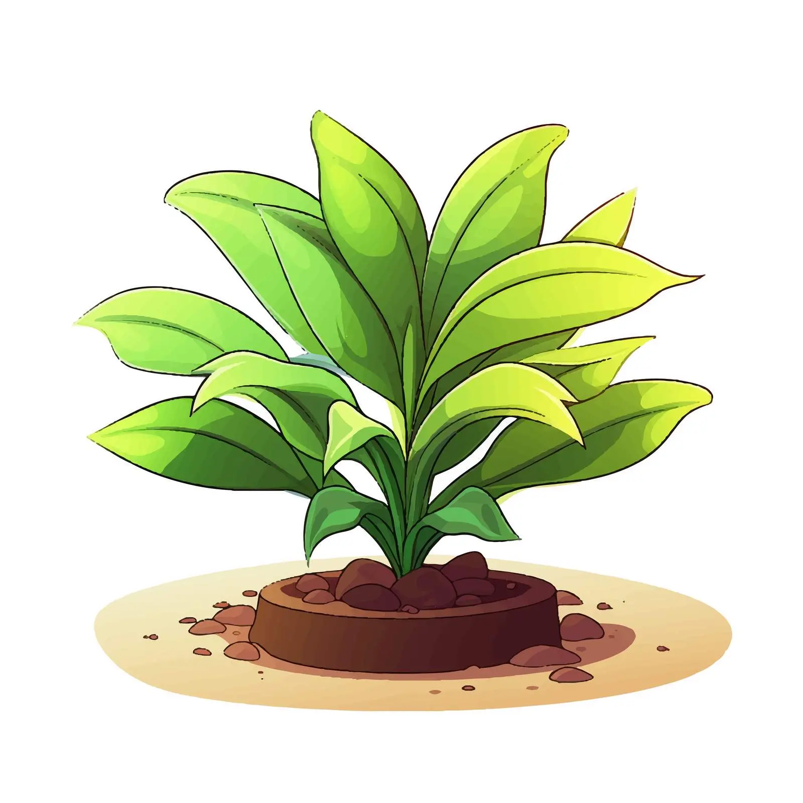 Colorful Cartoon Plant Vector Illustration — free download from Dotvec