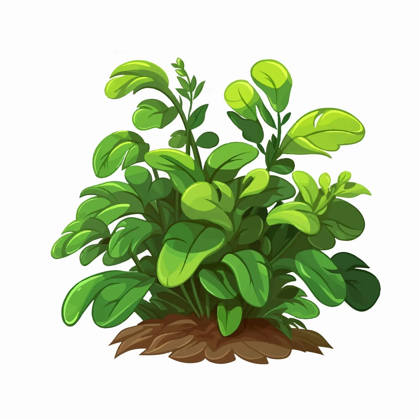 Cartoon Plant Vector Illustration with Leaves – free cartoonish style image from Dotvec