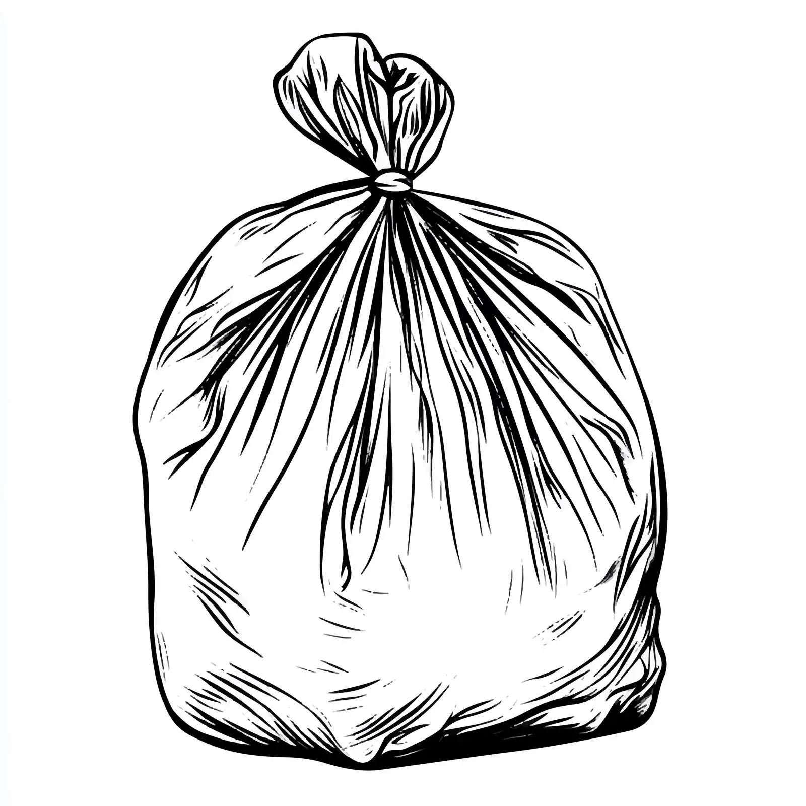 Black and White Cartoon Plastic Bag Vector — free download from Dotvec