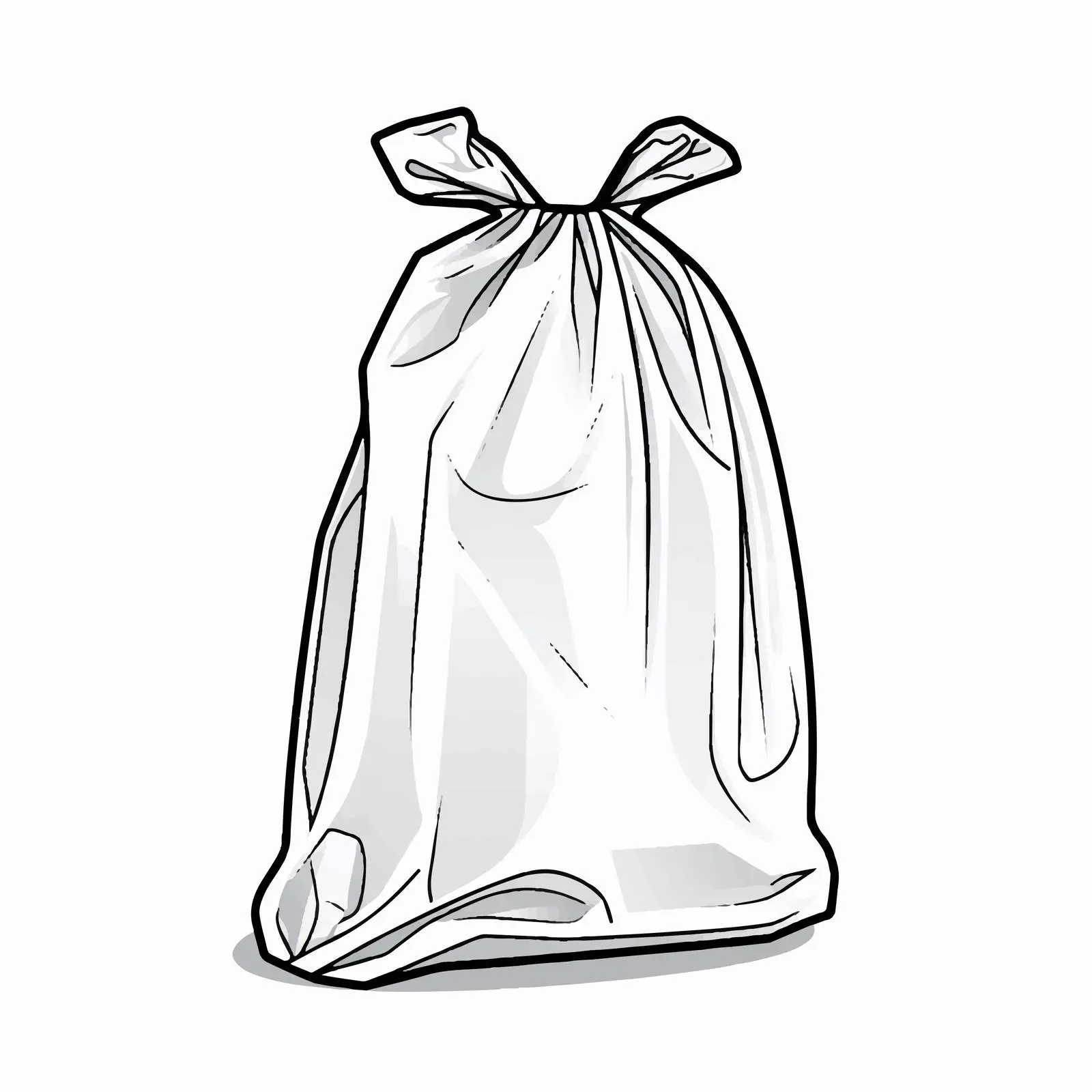 Cartoon Plastic Bag Outline Vector Illustration — free download from Dotvec
