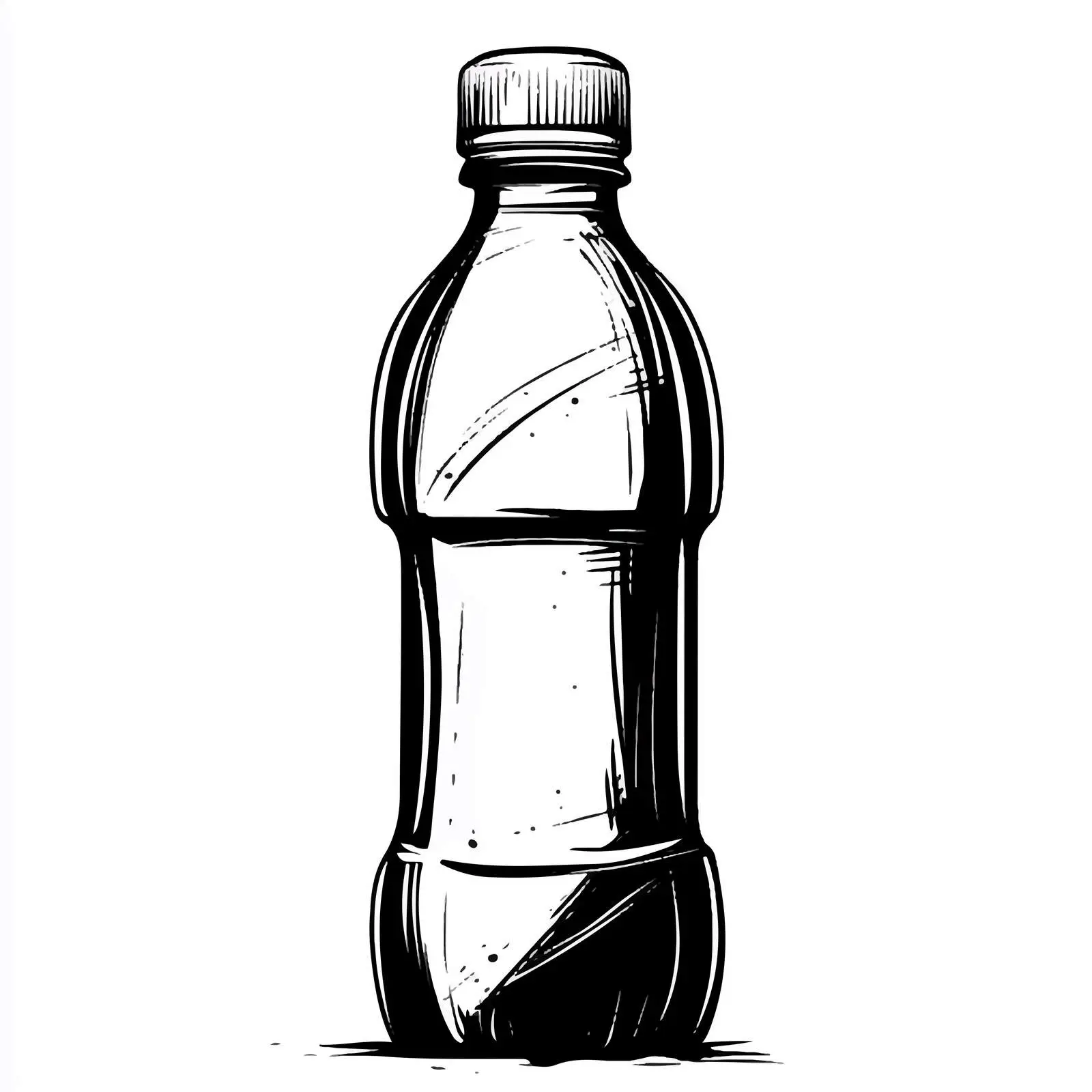 Cartoon Plastic Bottle Vector Illustration in Black and White — free download from Dotvec