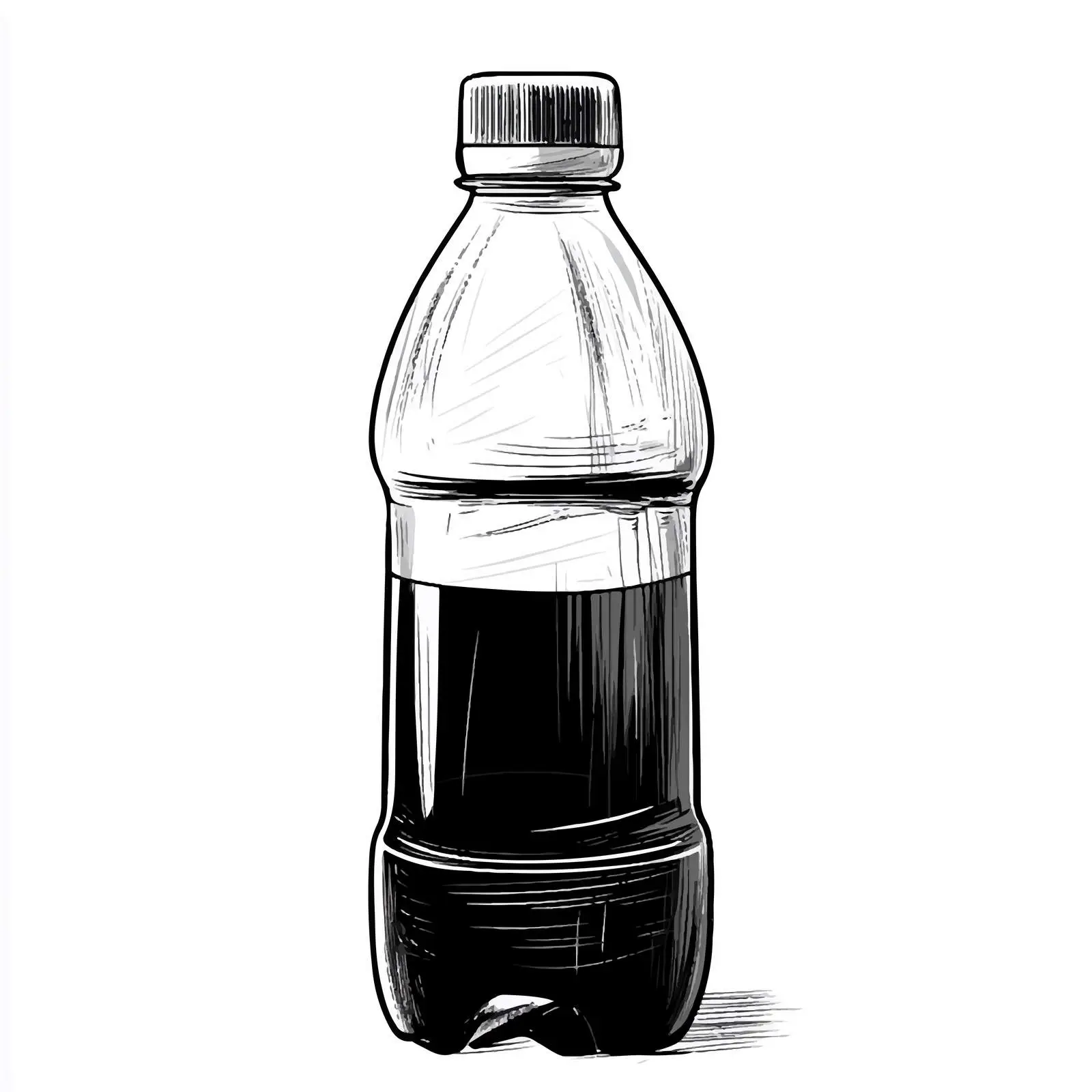 Black and White Cartoon Plastic Bottle Vector — free download from Dotvec