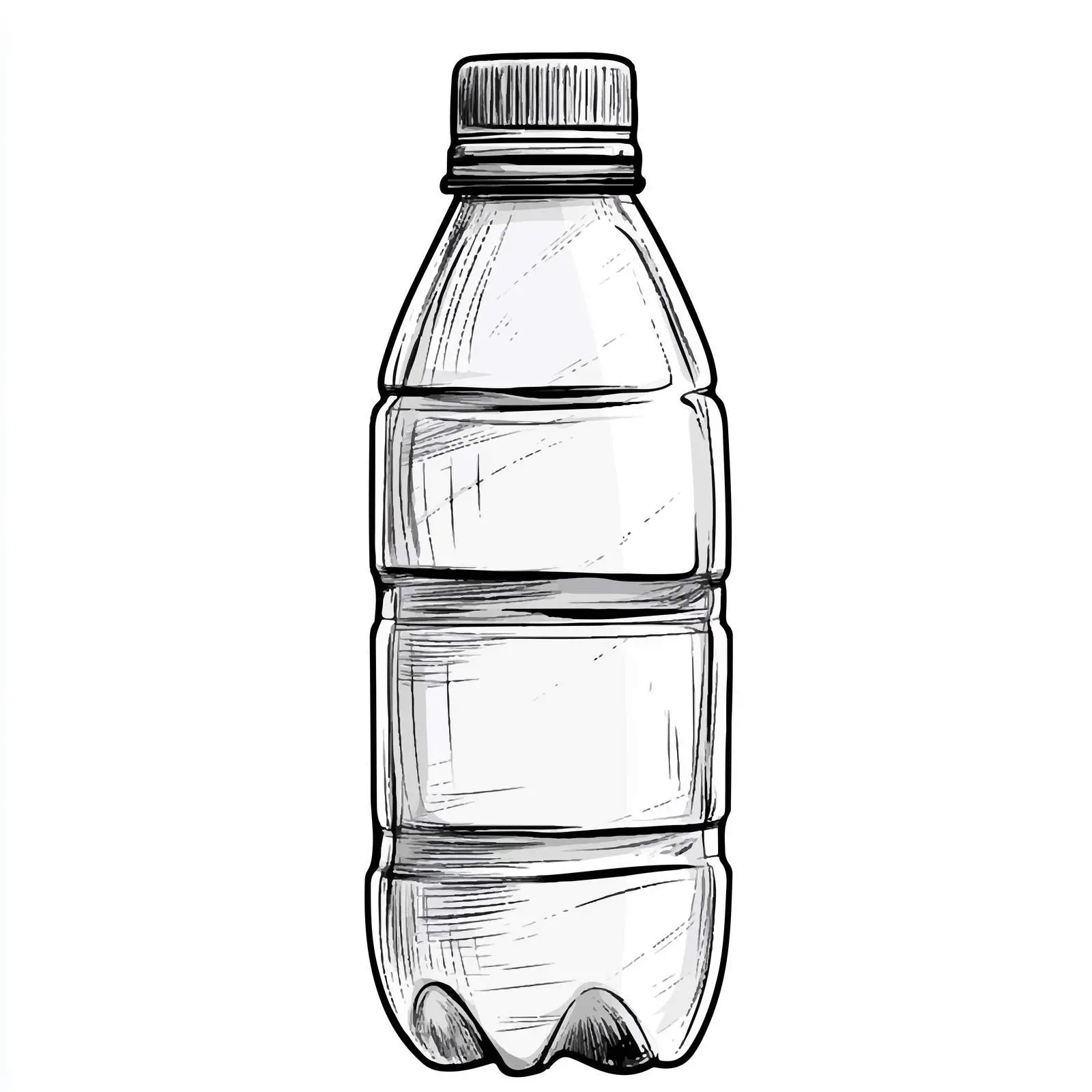 Cartoon Vector of Black and White Plastic Bottle — free download from Dotvec