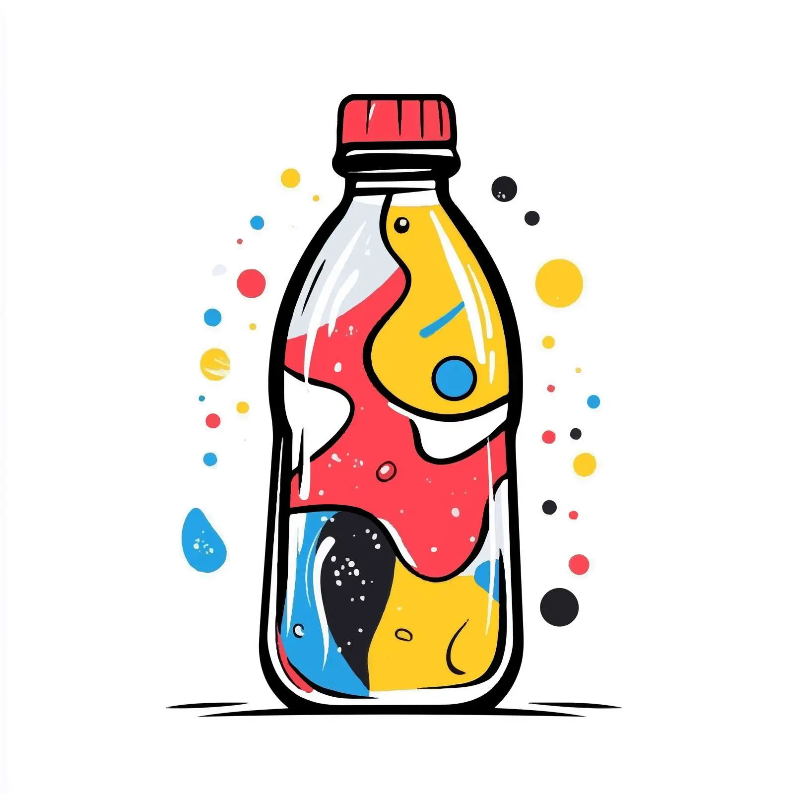 Hand-Drawn Cartoon Plastic Bottle Vector Illustration — free download from Dotvec