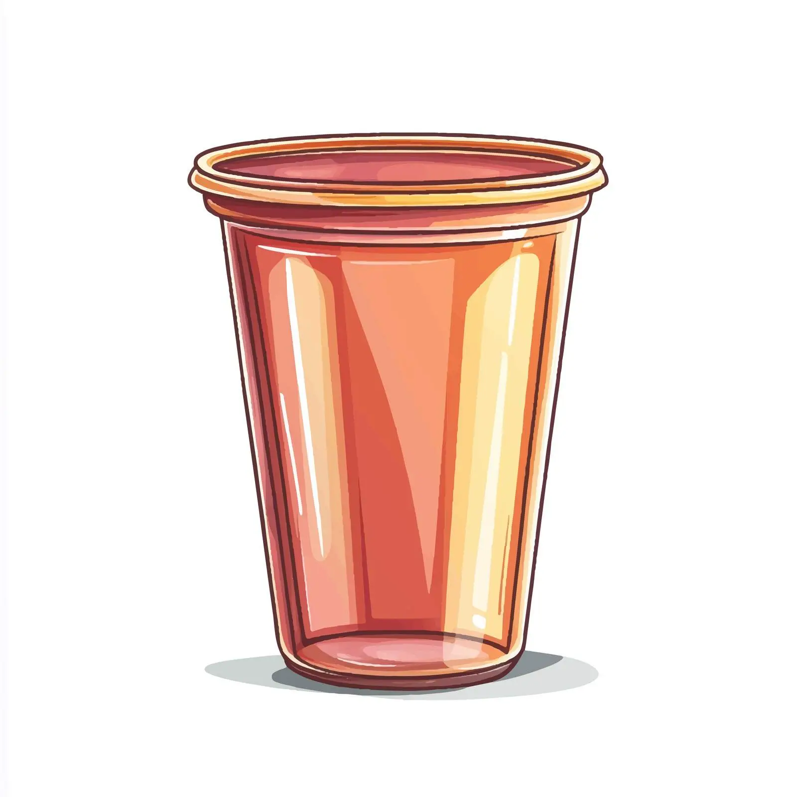 Hand-Drawn Cartoon Plastic Glass Vector Illustration — free download from Dotvec