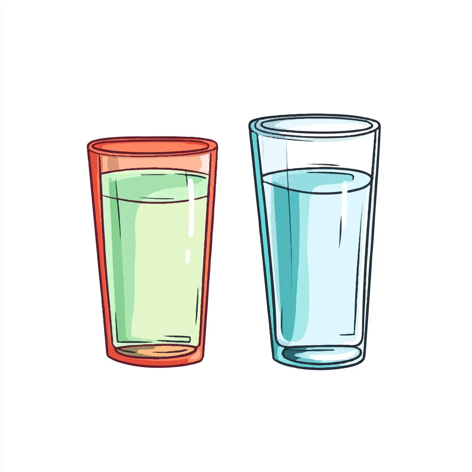 Hand-Drawn Cartoon Plastic Glass Vector Illustration — free download from Dotvec