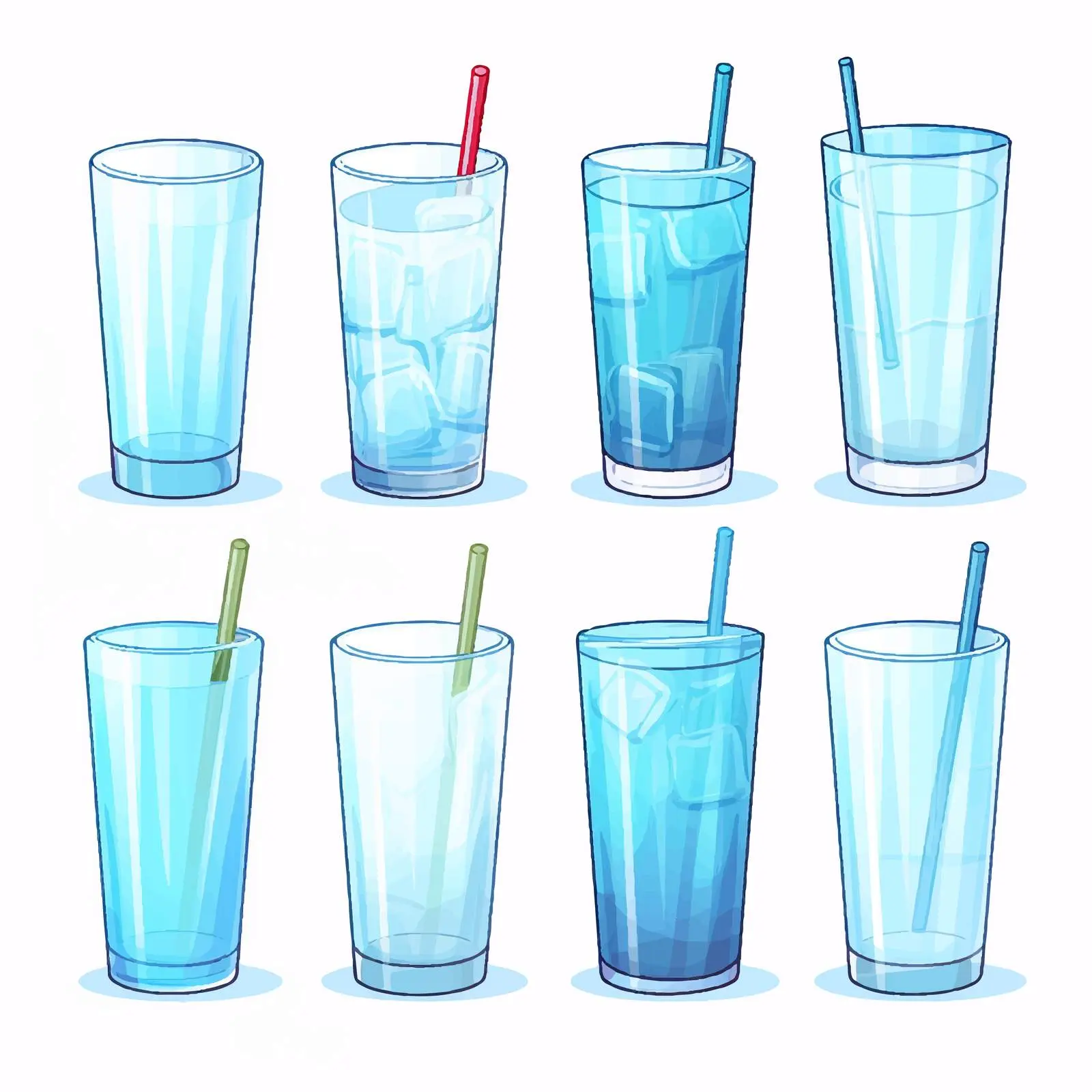 Plastic Glass Line Vector Illustration on White Background — free download from Dotvec