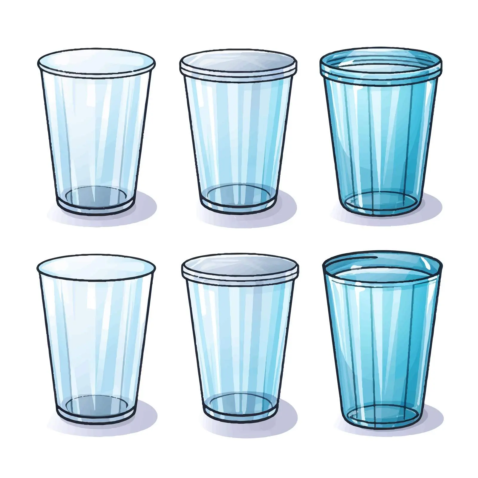 Plastic Glass Line Vector Illustration on White Background — free download from Dotvec