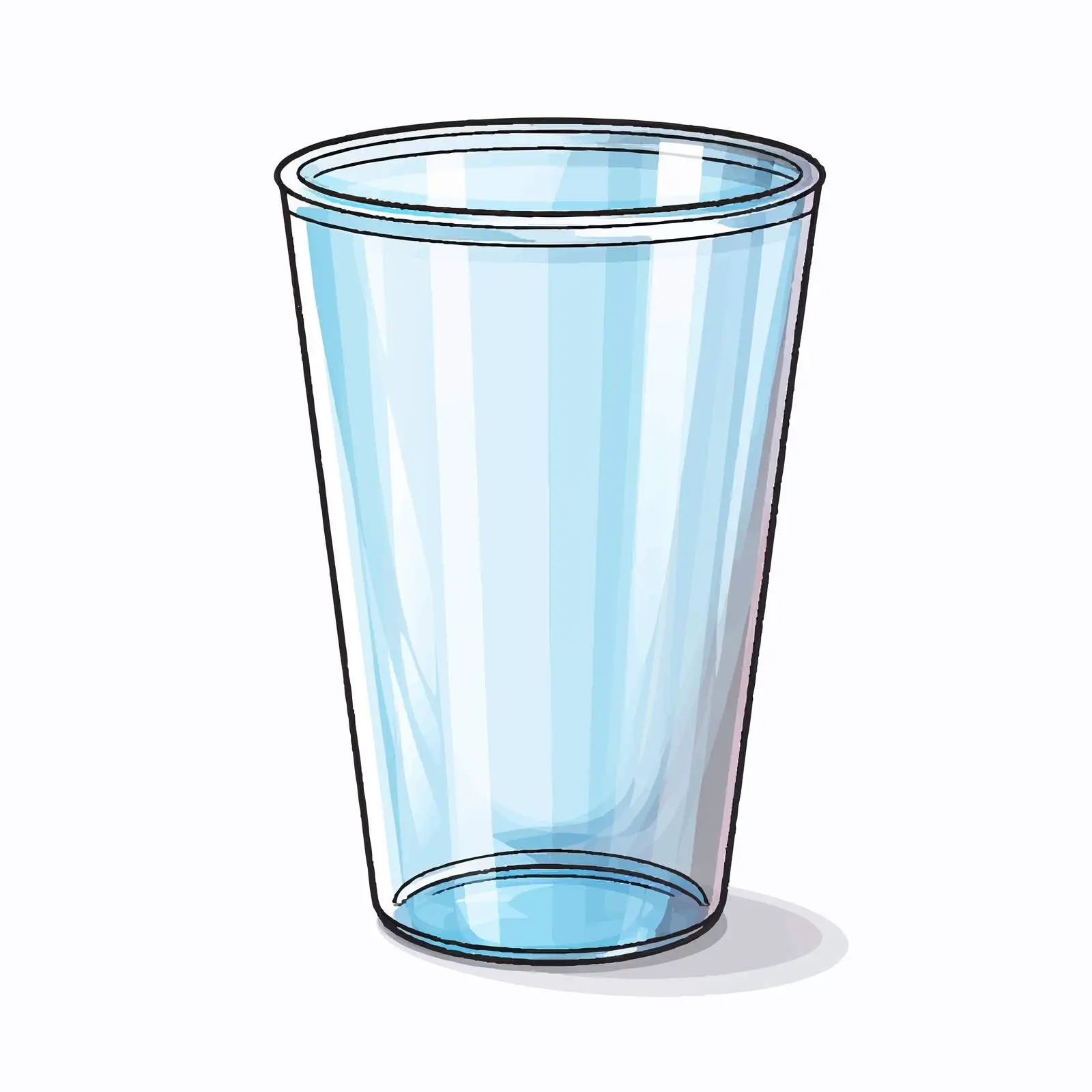 Plastic Glass Line Vector Illustration on White Background — free download from Dotvec