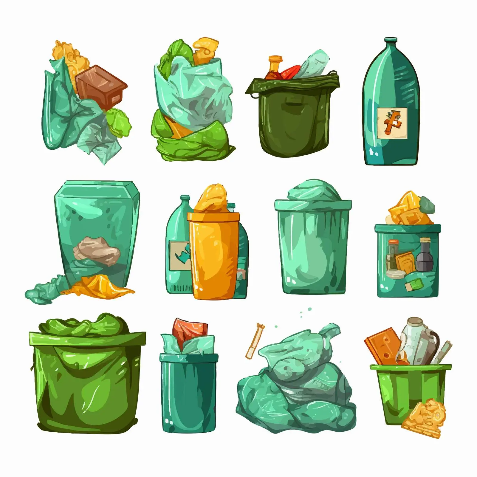 Compressed Plastic Waste and Trash Vectors — free download from Dotvec