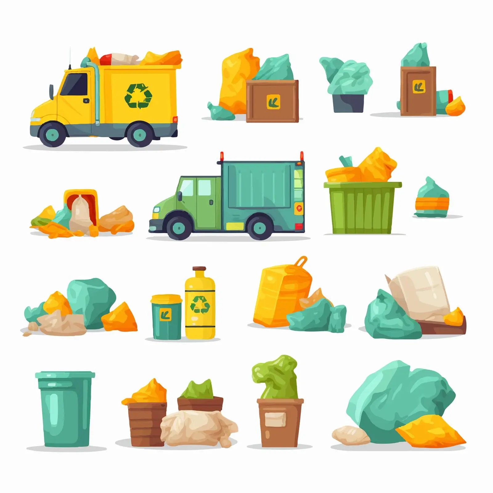 Compressed Plastic Waste and Rubbish Vectors — free download from Dotvec