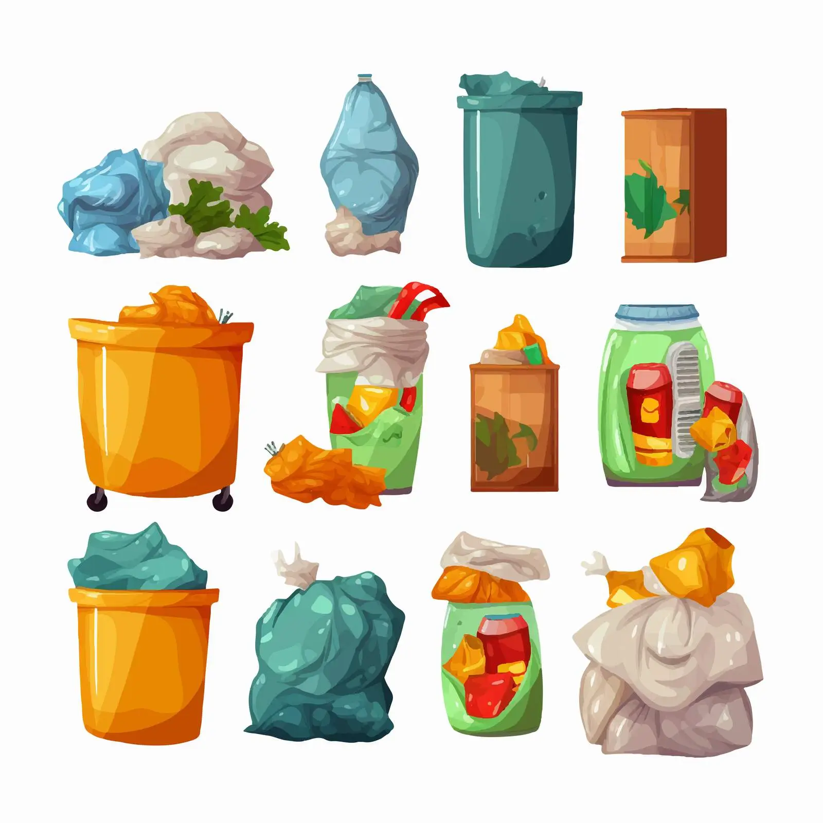 Compressed Plastic Waste and Rubbish Vectors — free download from Dotvec