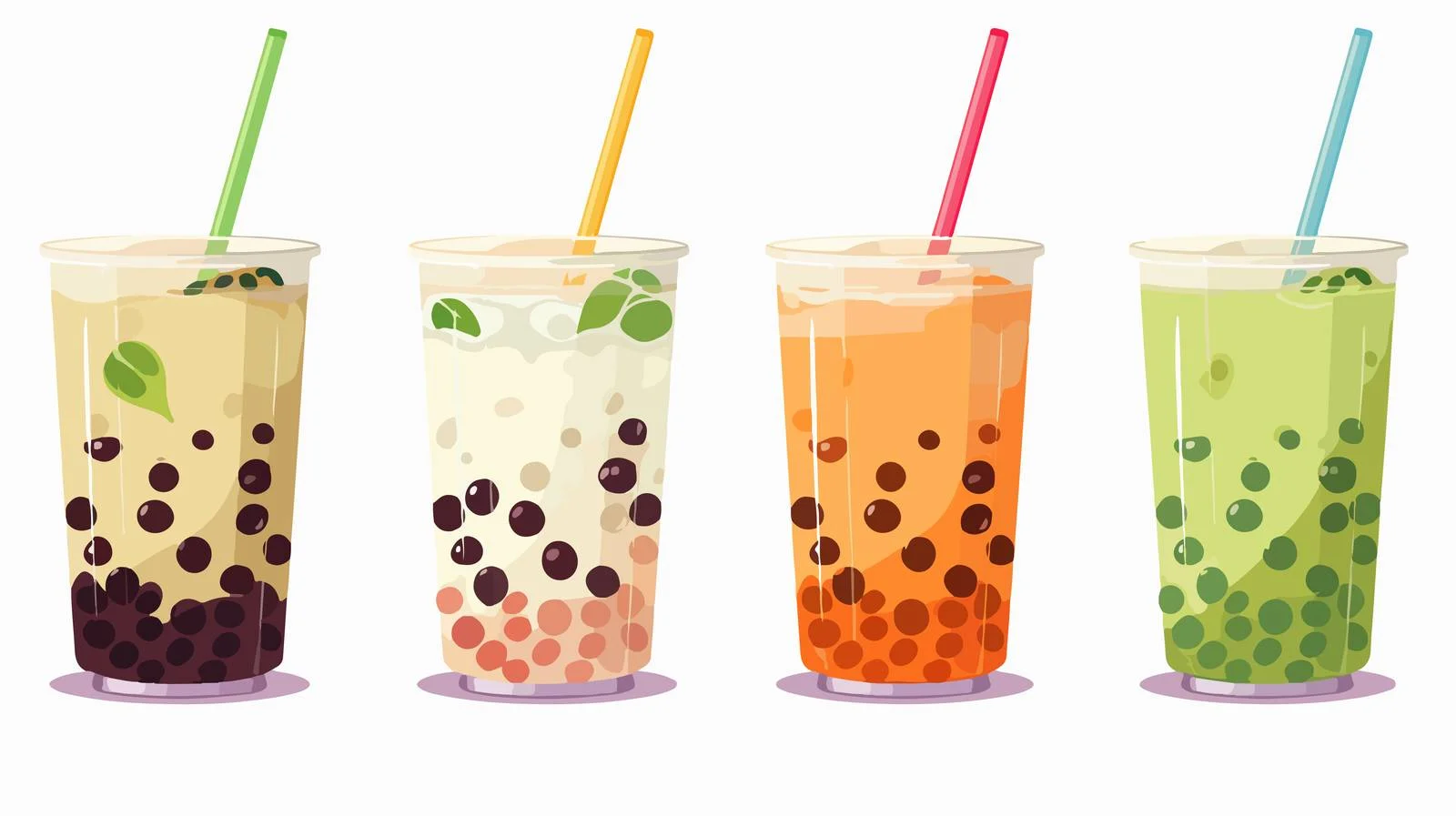 Taiwanese Bubble Milk Tea in Plastic Cup — free download from Dotvec