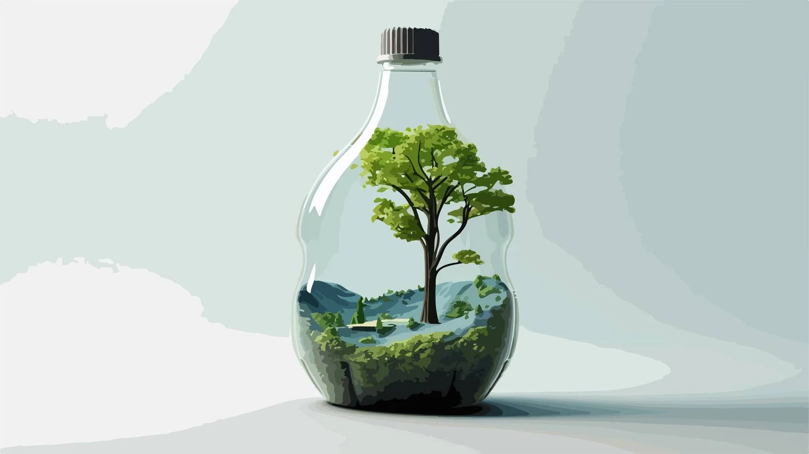 Plastic Water Bottle Reduction Concept — free download from Dotvec