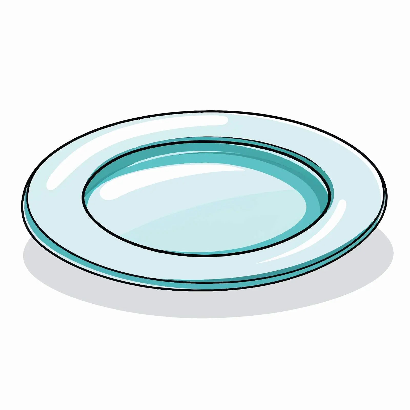 Cartoon Plate Line Vector Illustration — free download from Dotvec