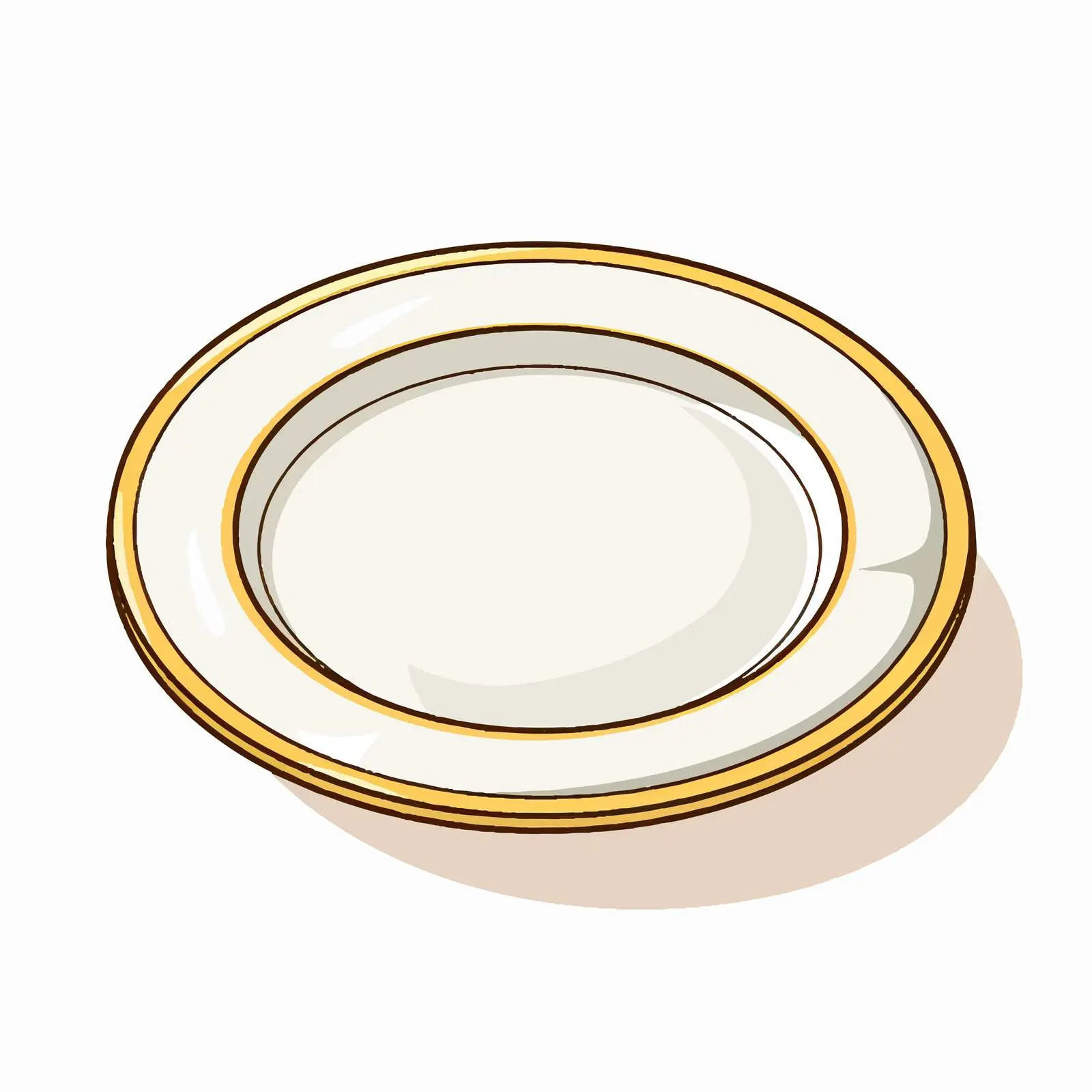 Cartoon Plate Line Vector Illustration — free download from Dotvec