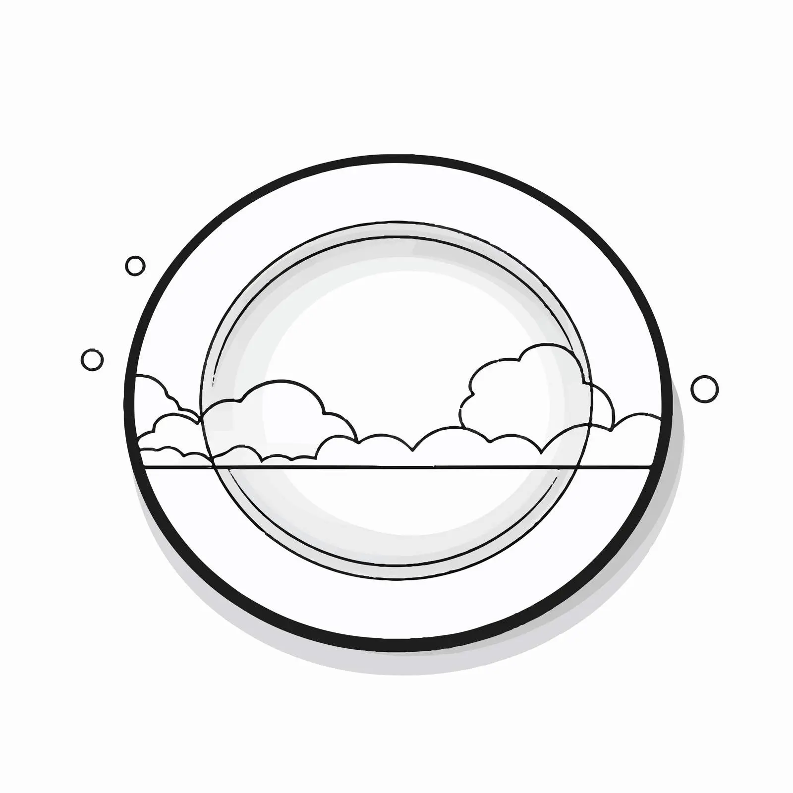 Cartoon Plate Line Vector Illustration — free download from Dotvec