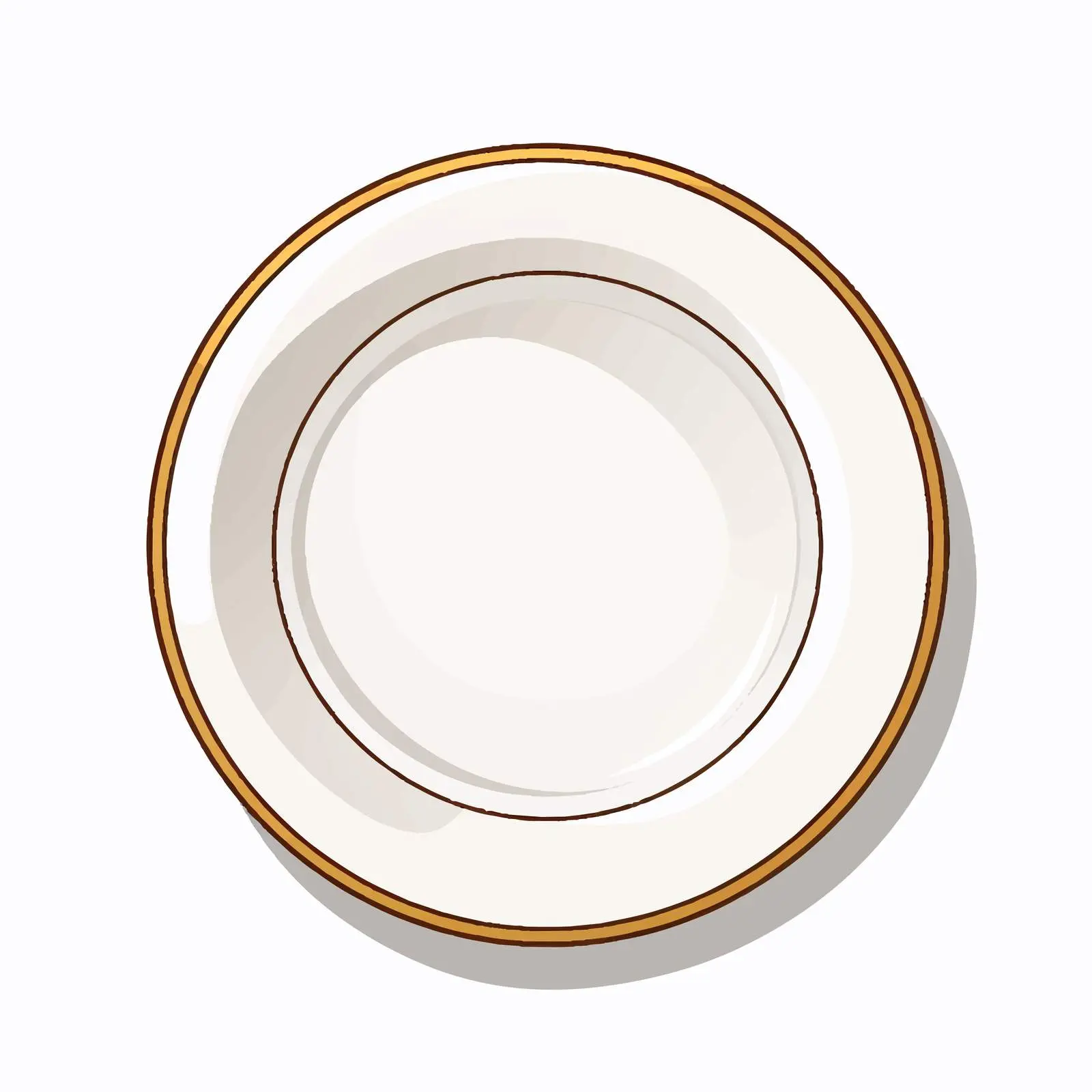 Plate Line Vector Illustration on White Background — free download from Dotvec