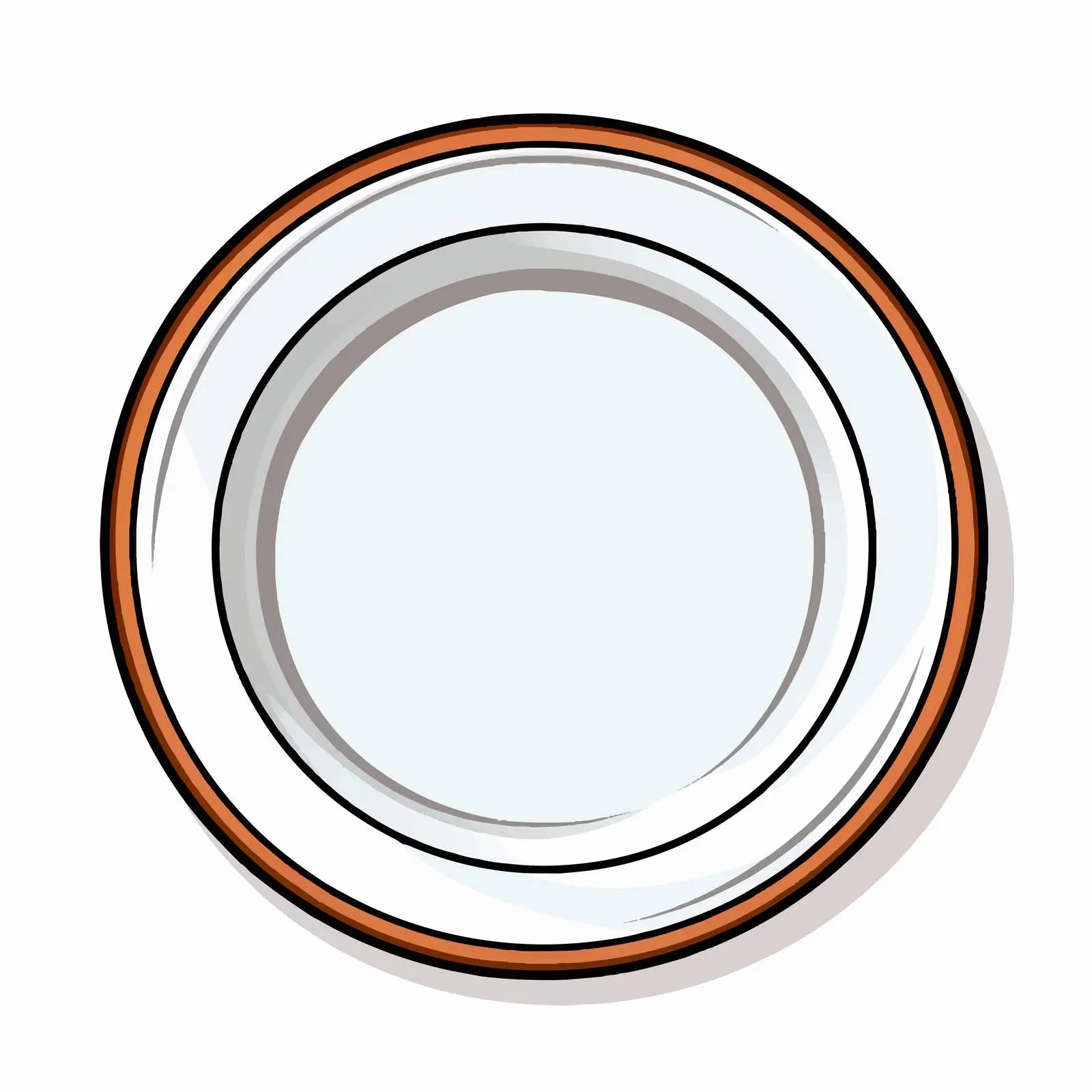 Isolated Plate Line Vector Illustration on White — free download from Dotvec